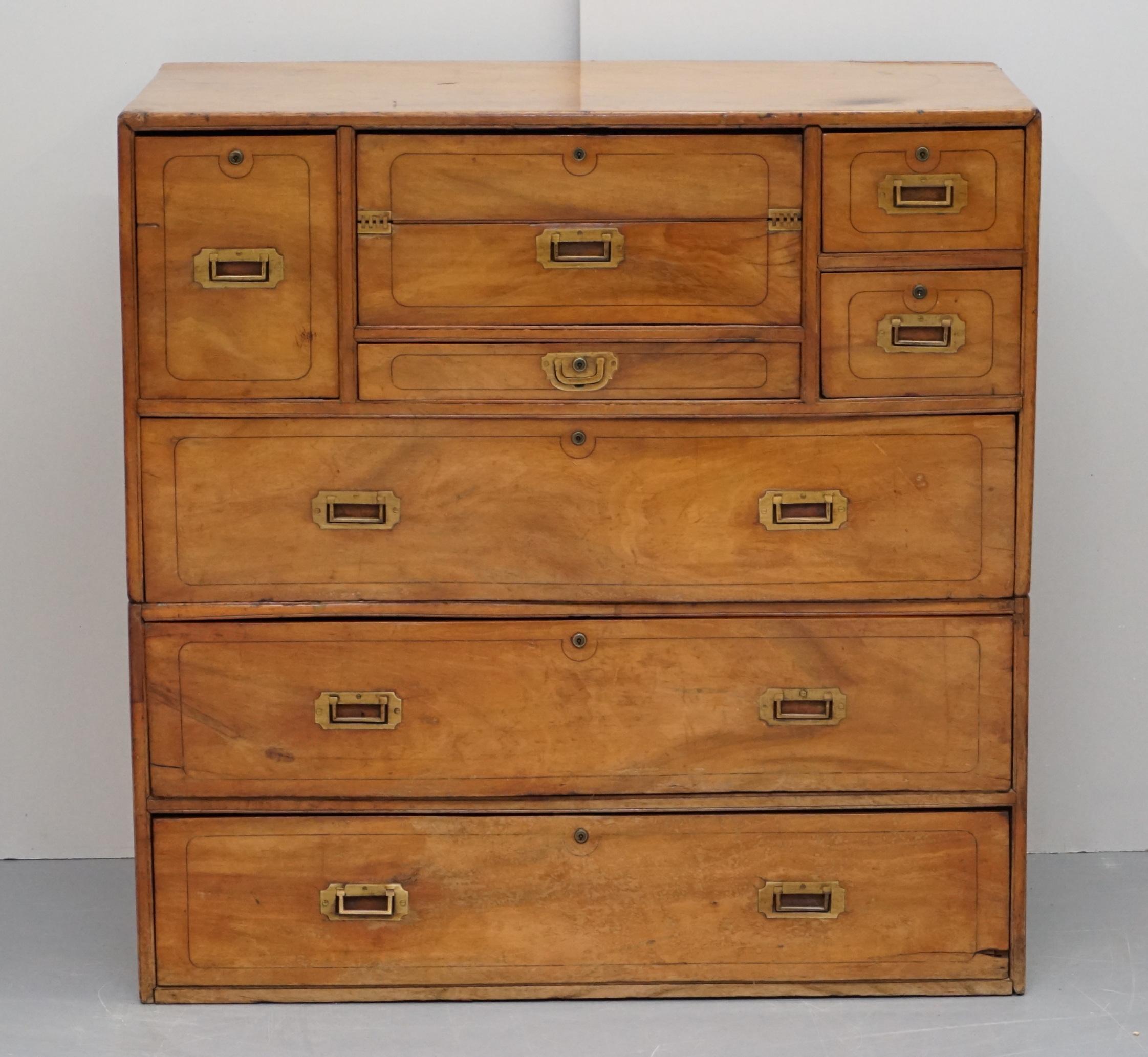 We are delighted to offer for sale this exceptionally rare and very fine solid walnut Military Officers Campaign chest of drawers

If you’re in the market for the absolute finest campaign drawers ever to come to market then look no further, these