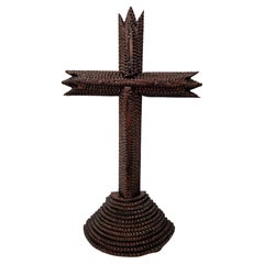Croce eccezionalmente rara, tramp art, 1900, Schwarzwald / Austria