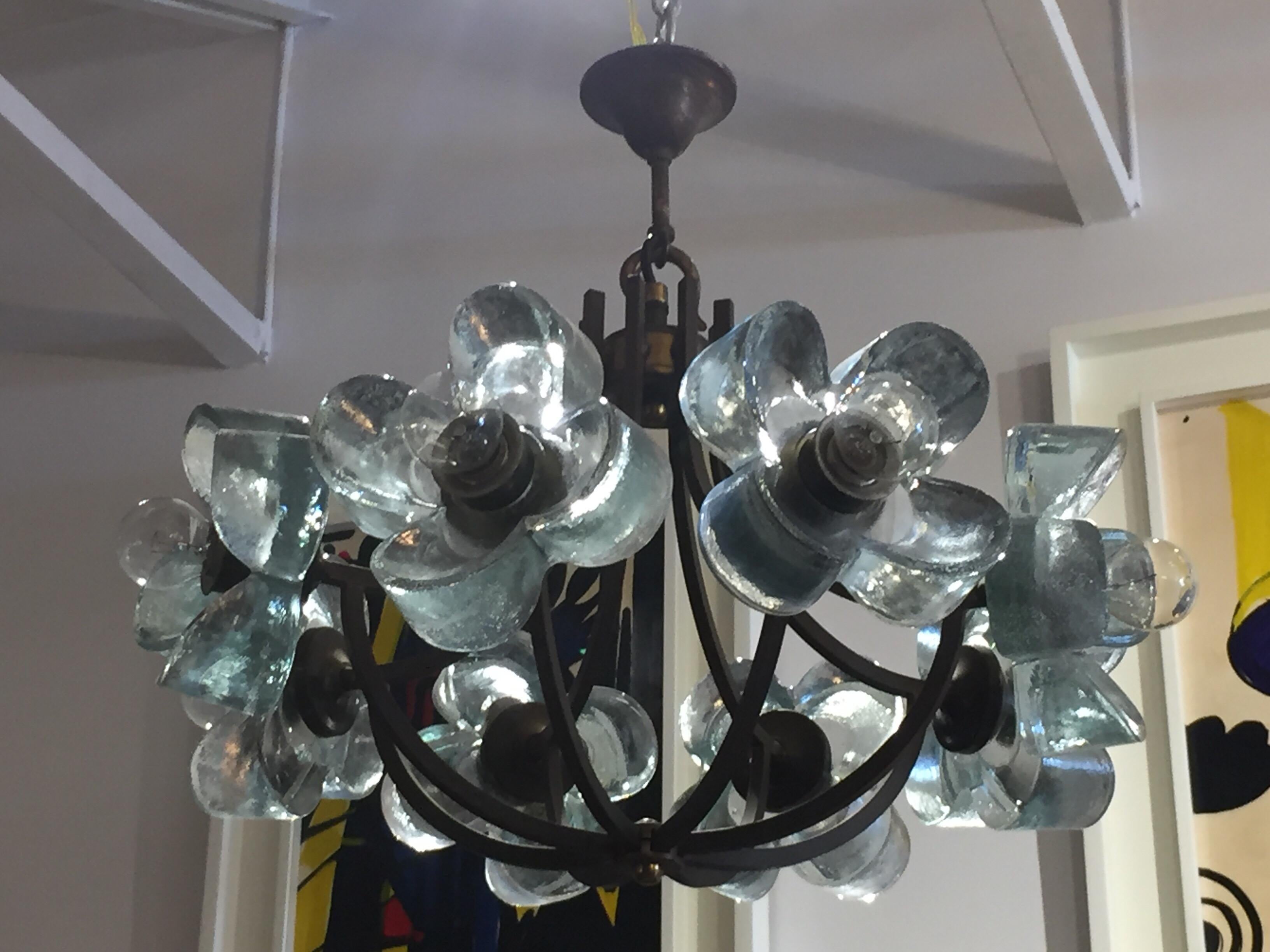 Exceptionally Rare Glass Daisy Chandelier 2