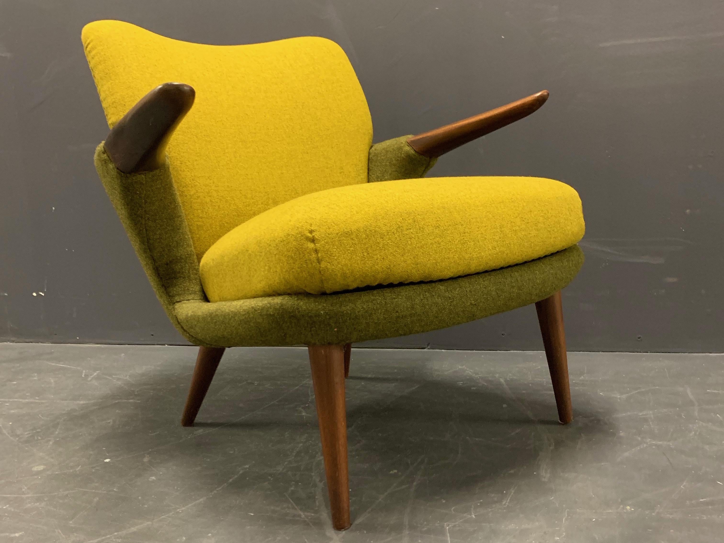 Designed in 1954. The only chair that is known to exist. Made by Christensen and Larsen. A different version of the chair is shown in the famous Grete Jalk books 