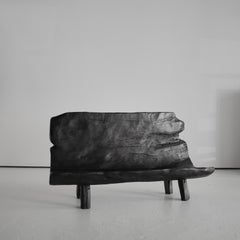 Exceptionally Rare Primitive Early 19th Iberian Dug-Out Bench Wabi Sabi