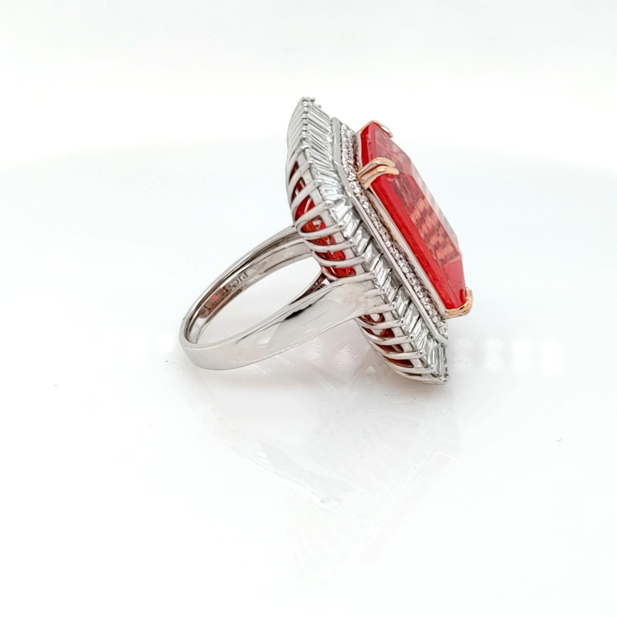For Sale:  Exceptionally Rare Rhodochrosite and Diamond Ring  3