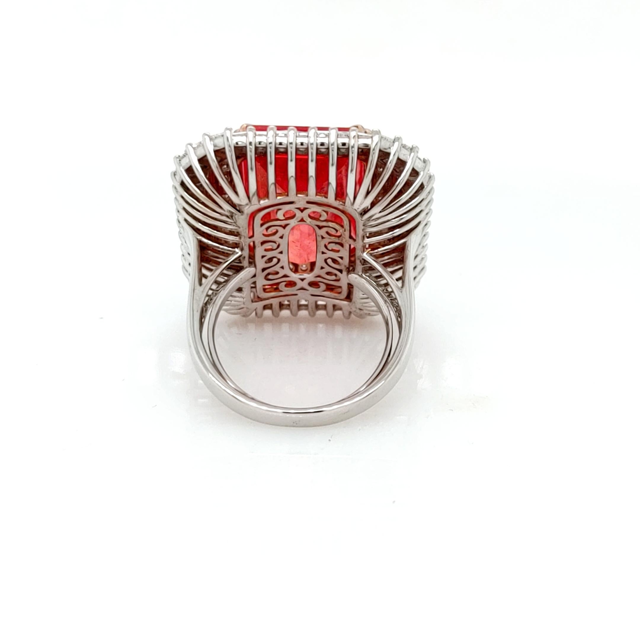 For Sale:  Exceptionally Rare Rhodochrosite and Diamond Ring  4