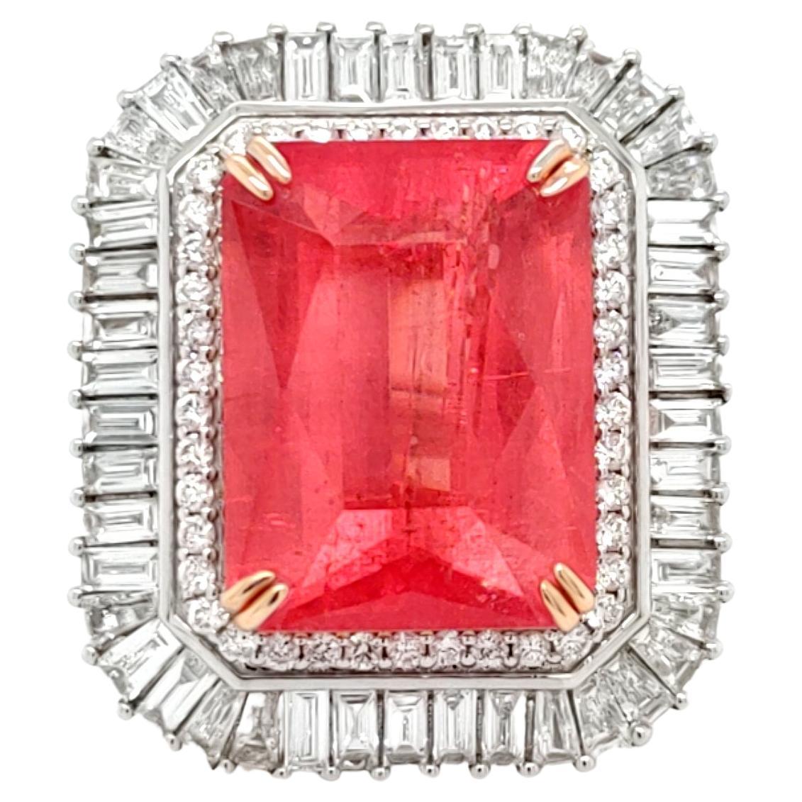For Sale:  Exceptionally Rare Rhodochrosite and Diamond Ring