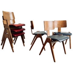 Exceptionally Rare Set of 6 Robin Day Hillestak Chairs, 1950s 