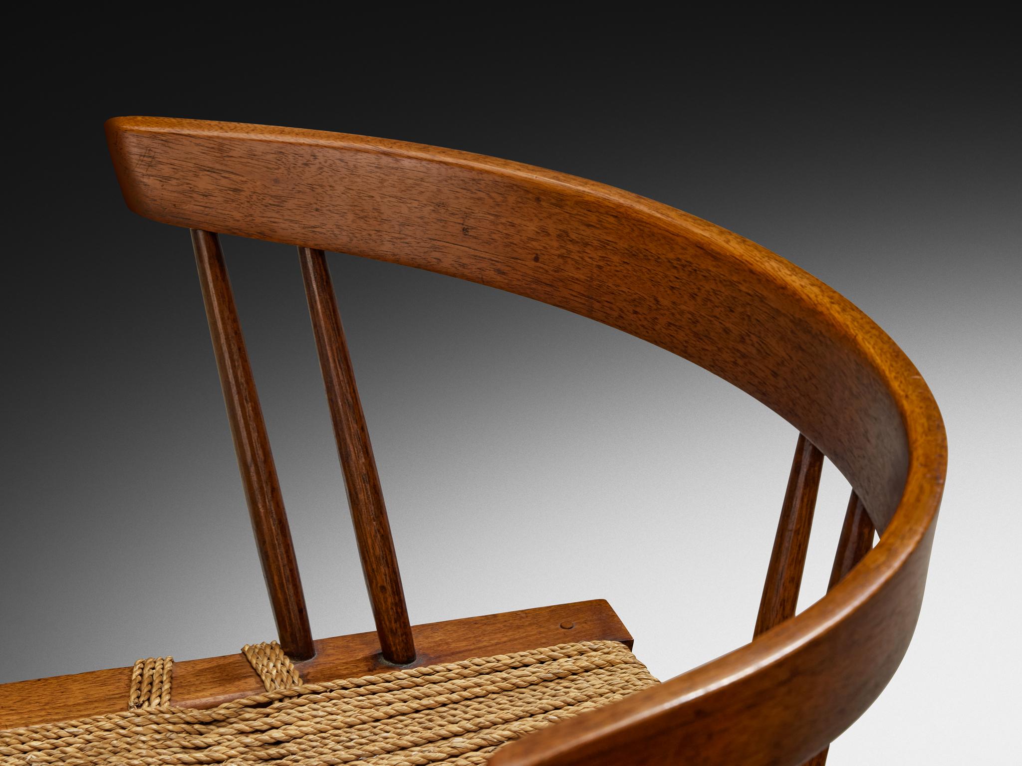 Exceptionally Rare Set of Eight George Nakashima 'Grass-seated Chairs' For Sale 4