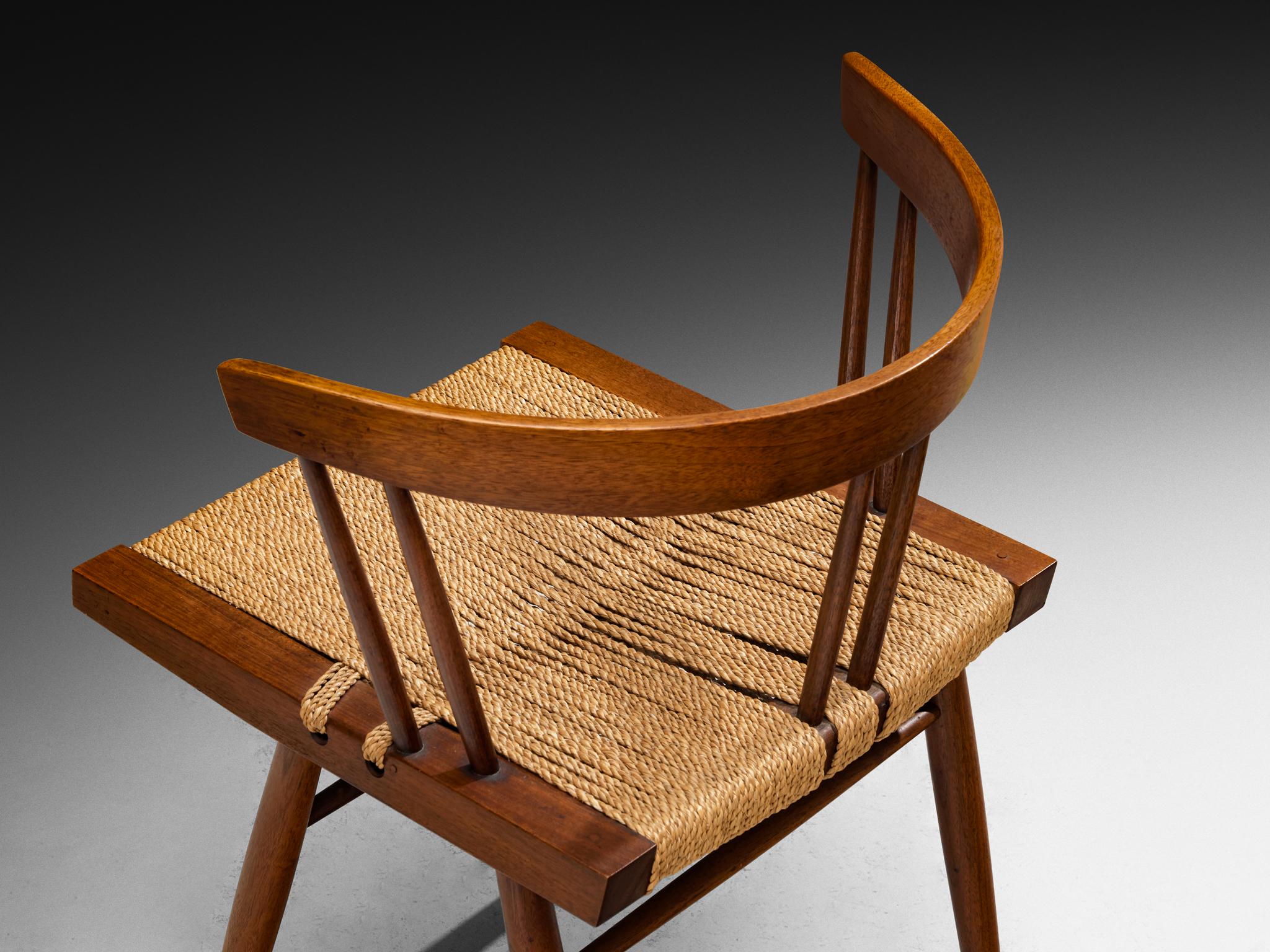 Exceptionally Rare Set of Eight George Nakashima 'Grass-seated Chairs' For Sale 5