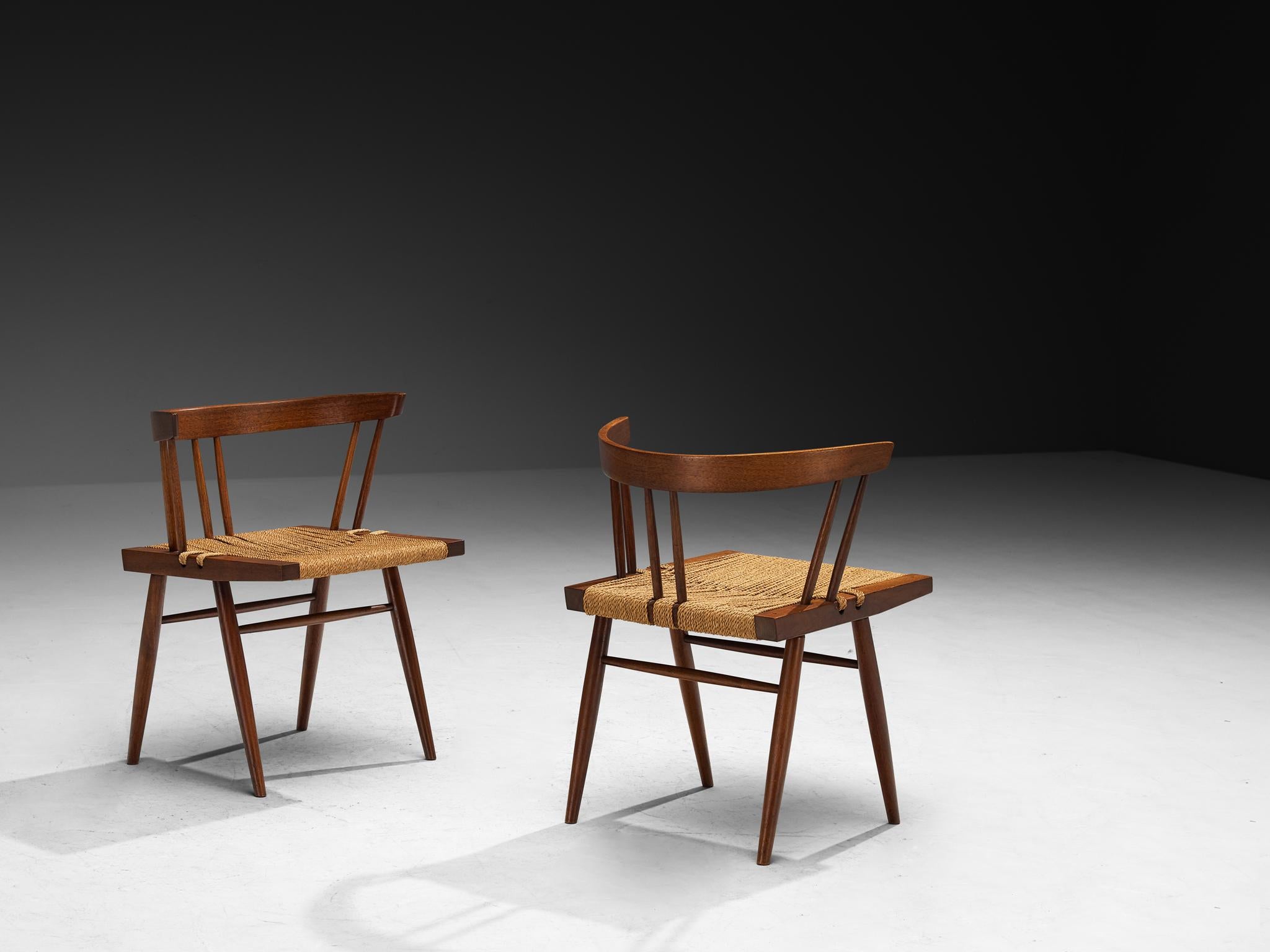 American Exceptionally Rare Set of Eight George Nakashima 'Grass-seated Chairs' For Sale