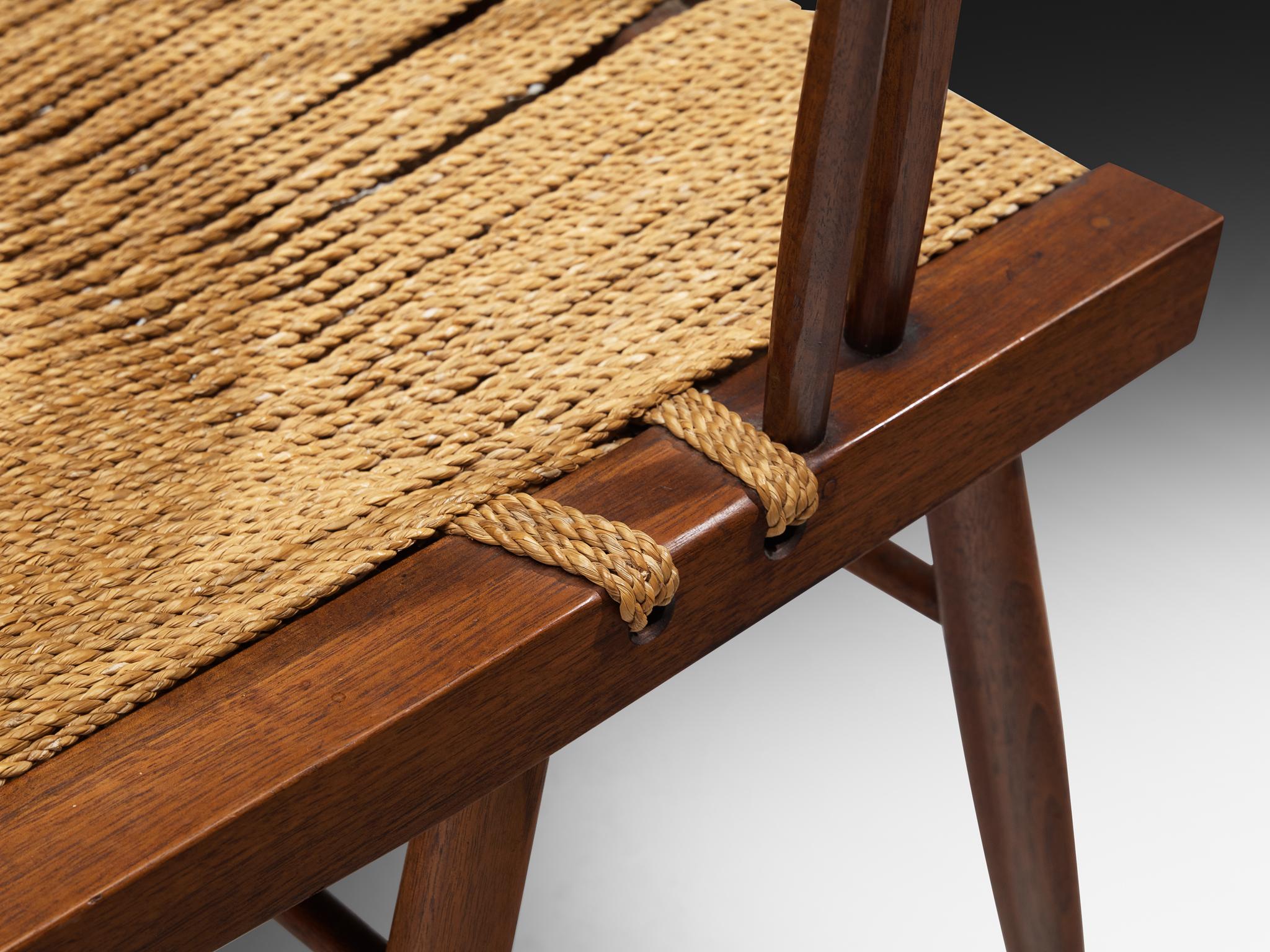 Exceptionally Rare Set of Eight George Nakashima 'Grass-seated Chairs' For Sale 2