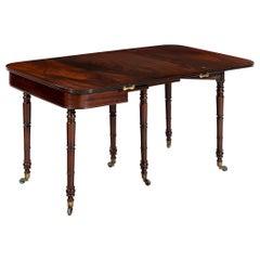 Antique Exceptionally Rare and Small George III Cuban Mahogany Dining Table