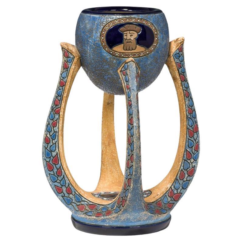 Außergewöhnlich seltene Vasenporträt Jardiniere, Jugendstil Amphora 1909 im Angebot