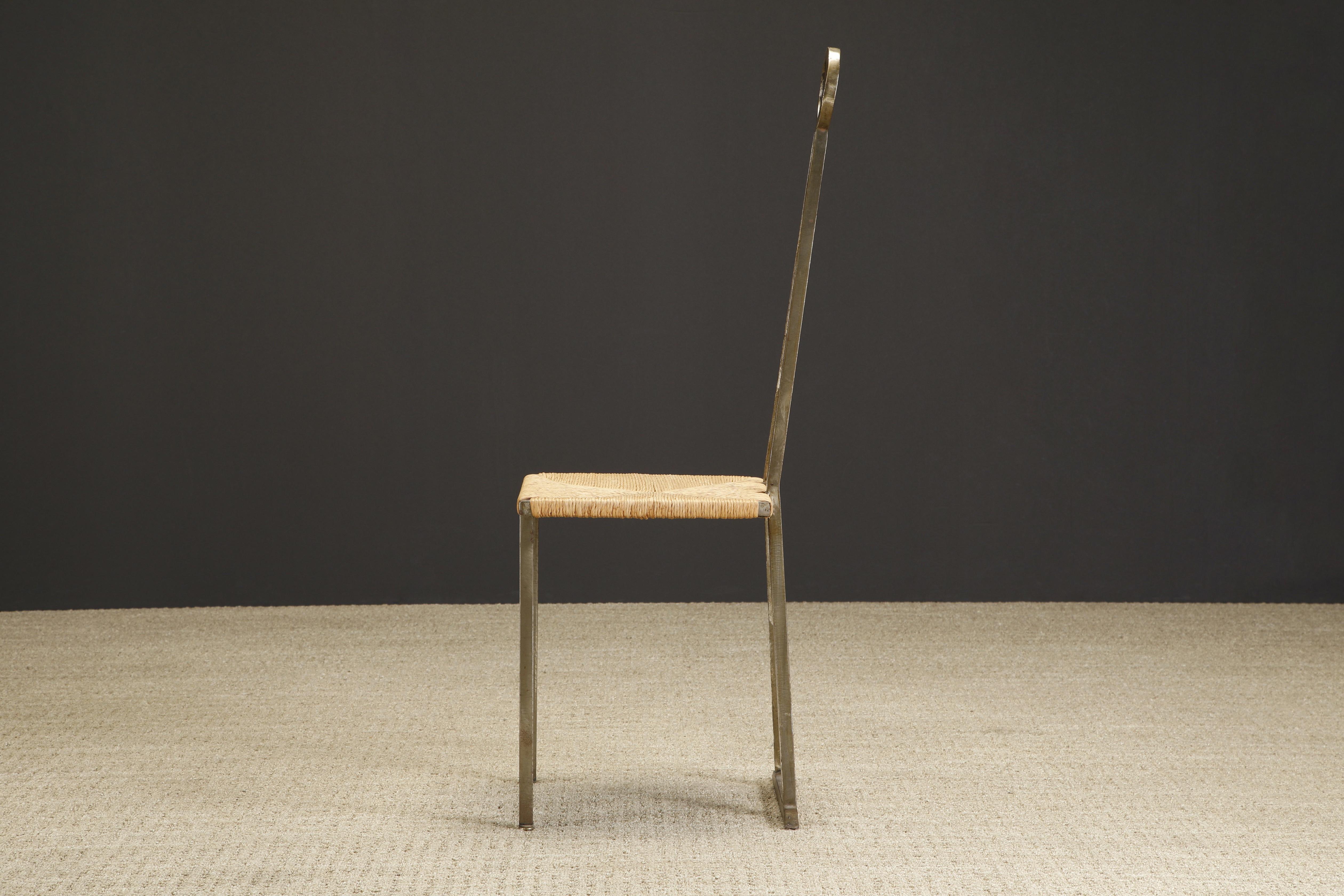 Außergewöhnlich einzigartiger Satz schmiedeeiserner „Breteau“-Stühle, um 1955, Frankreich, signiert im Angebot 10