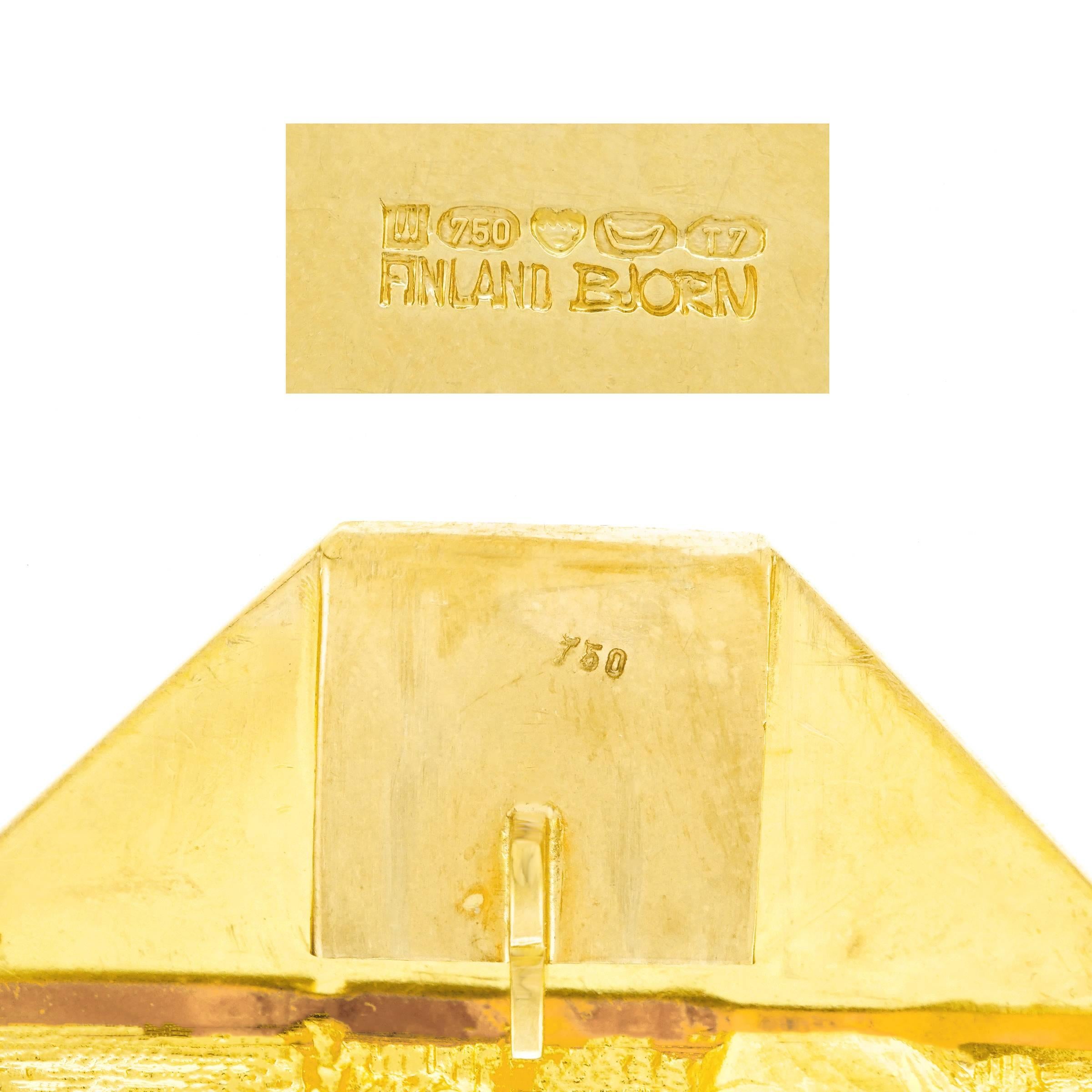 Exceptionally Wide Bjorn Weckstrom Modernist Gold Bracelet 1