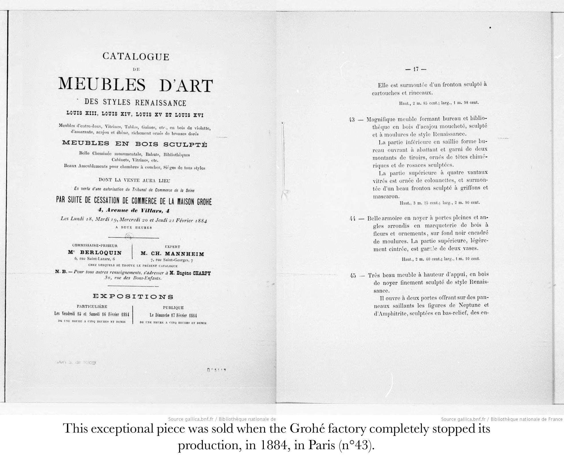 Exceptionnel bureau formant bibliothèque, par G. Grohé, France, Circa 1860 en vente 4