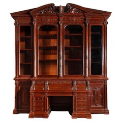 Exceptionel Bookcase Forming Desk, by G. Grohé, France, Circa 1860