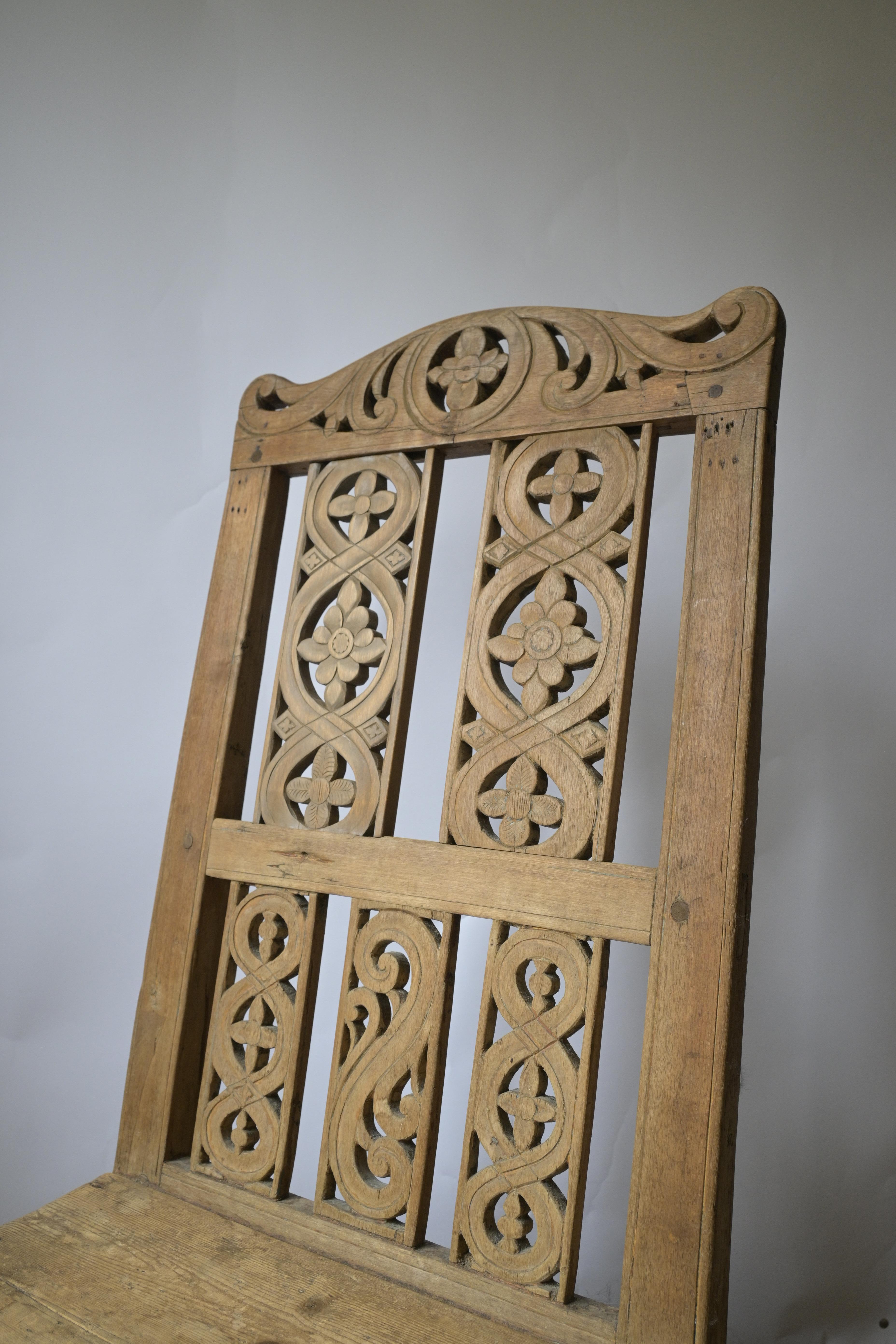 Carved Exceptionel Chair from Telemark, Norway ca 1750