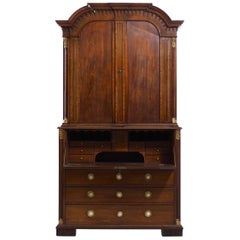 Antique Exceptional Two-Parts Secretary, circa 1790-1810