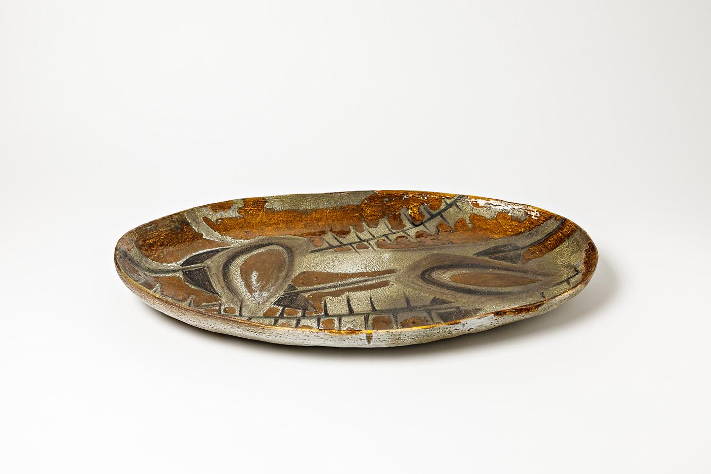 French Exceptionnal Ceramic Dish by Atelier Madoura, ‘Style of Picasso’, circa 1960