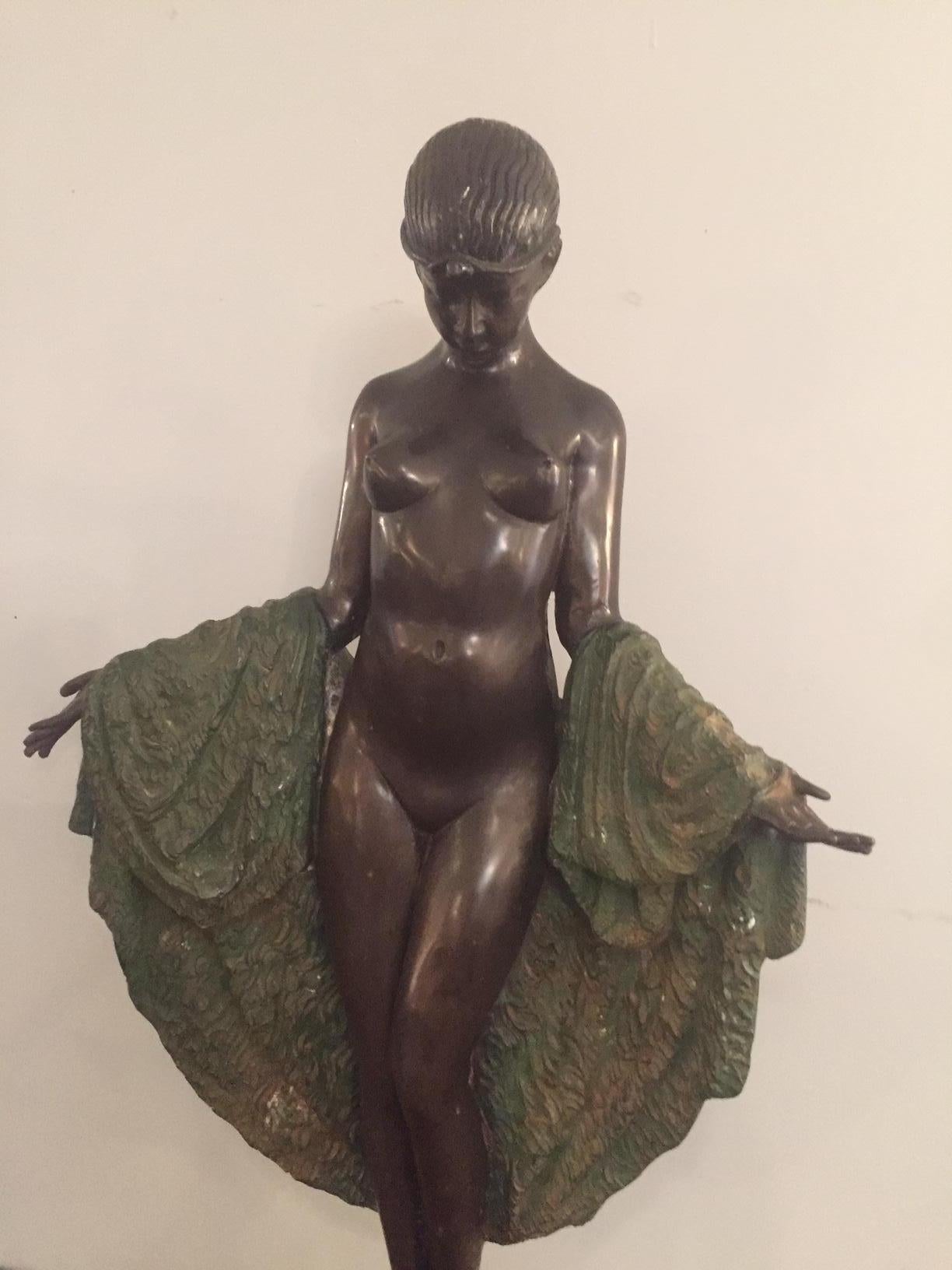 20th Century Exceptional French Art deco J.E Descomps Bronz, 1925