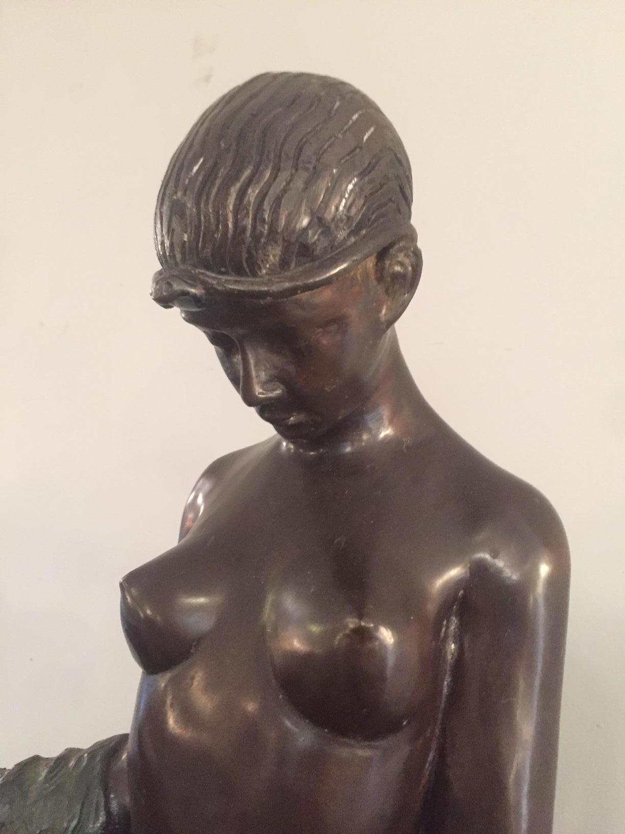 Bronze Exceptional French Art deco J.E Descomps Bronz, 1925