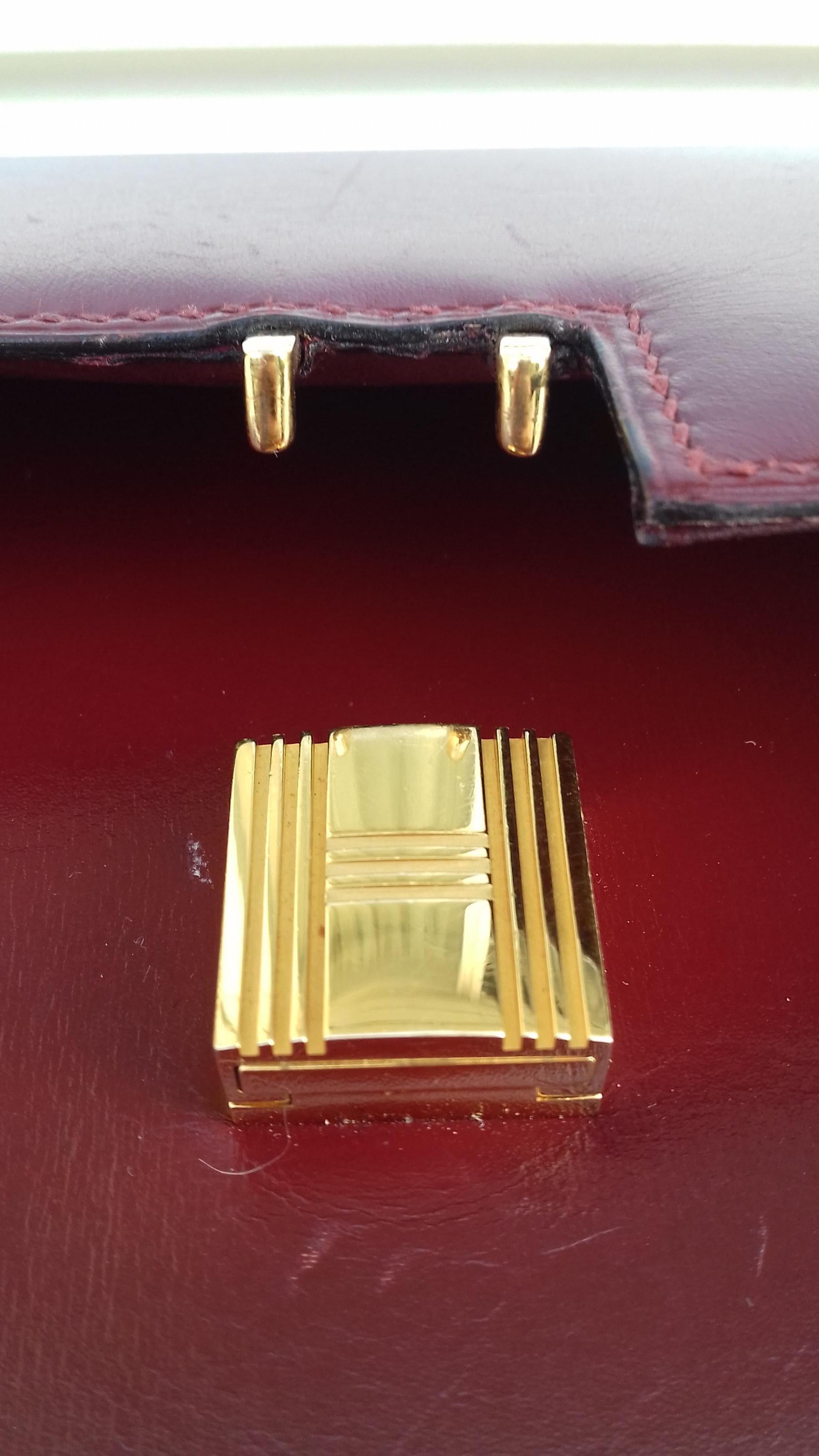 Exceptionnal Rare Vintage Hermès Padlock Purse Clutch Bag Burgundy Leather Ghw 8
