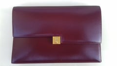 Exceptionnal Rare Vintage Hermès Padlock Purse Clutch Bag Burgundy Leather Ghw