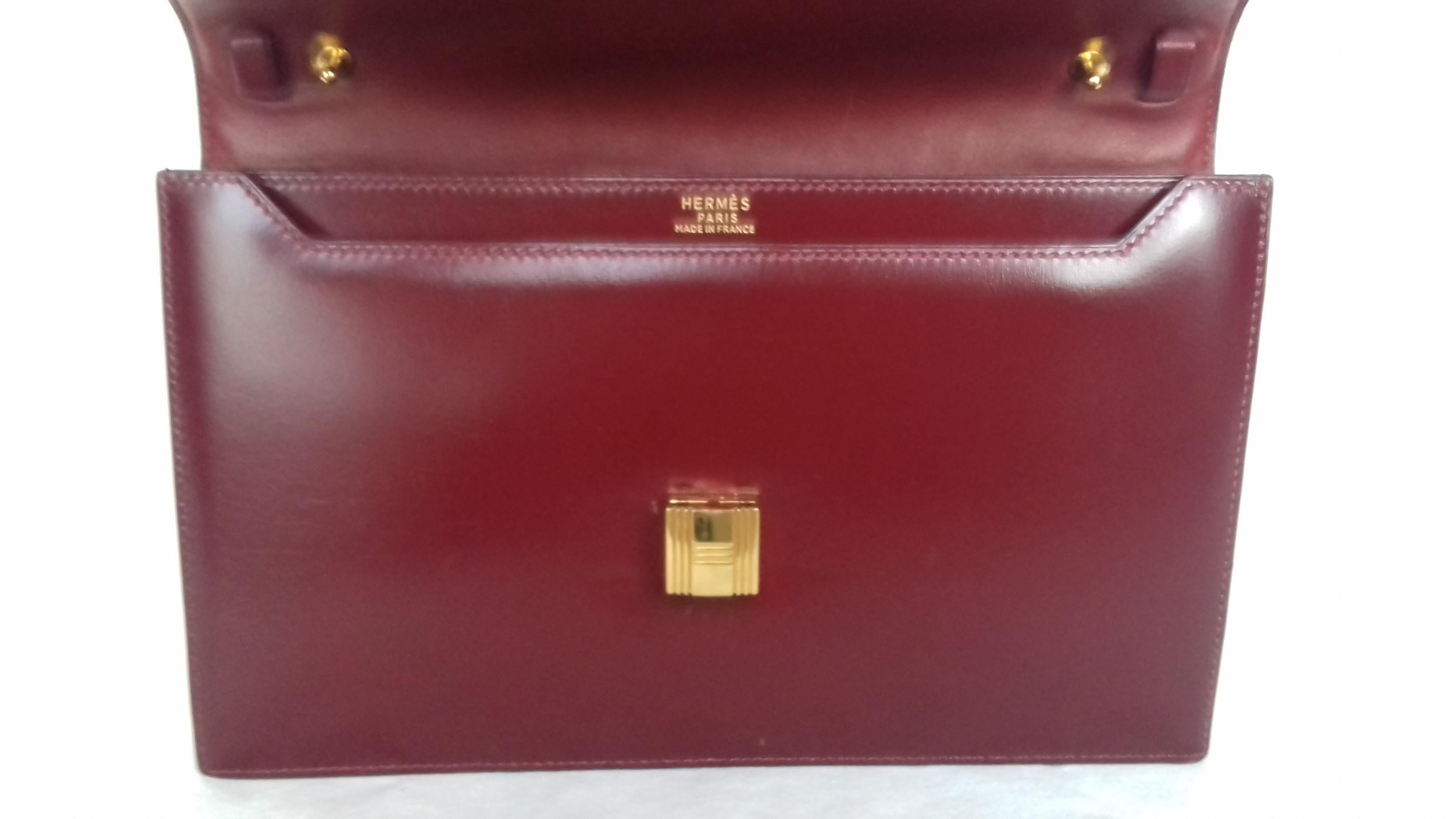 Exceptionnal Rare Vintage Hermès Padlock Purse Clutch Bag Burgundy Leather Ghw 1