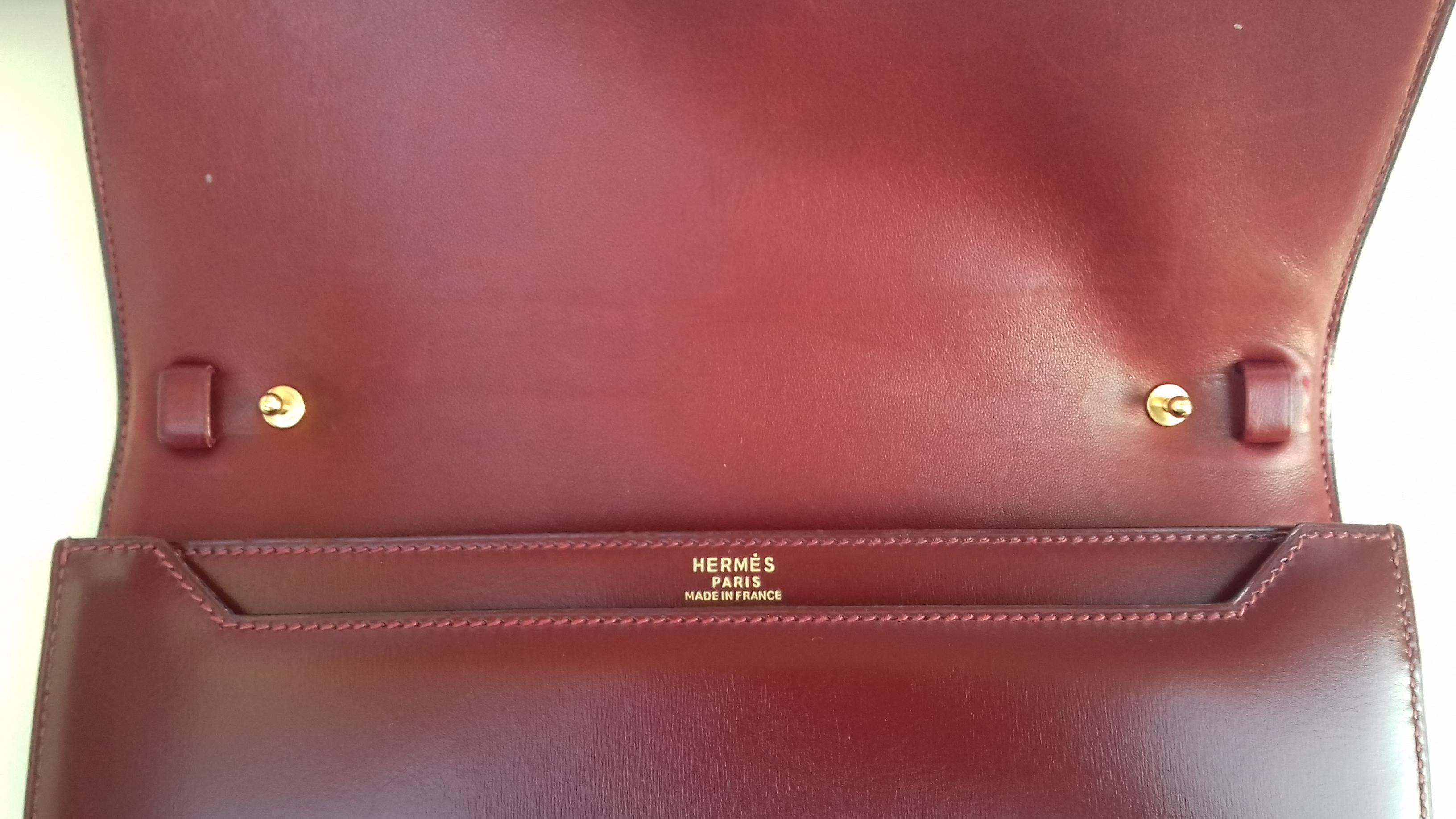 Exceptionnal Rare Vintage Hermès Padlock Purse Clutch Bag Burgundy Leather Ghw 3