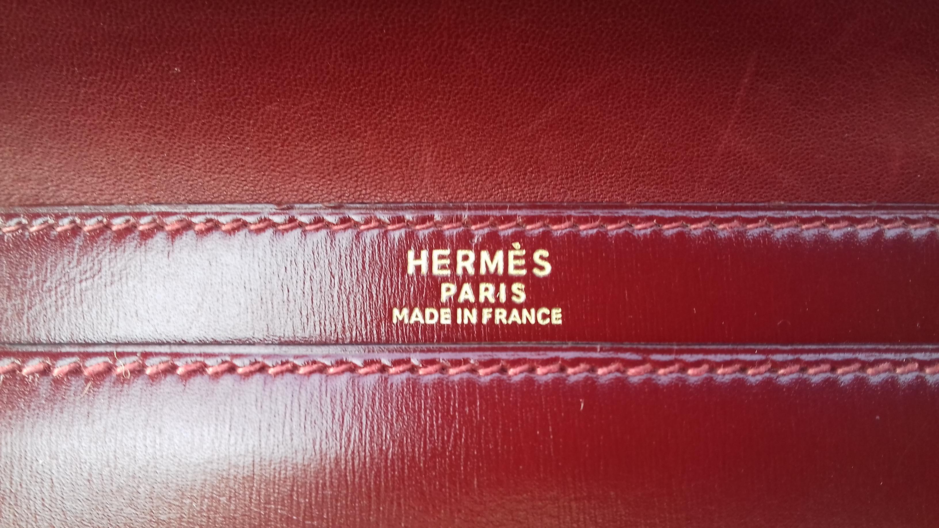 Exceptionnal Rare Vintage Hermès Padlock Purse Clutch Bag Burgundy Leather Ghw 4
