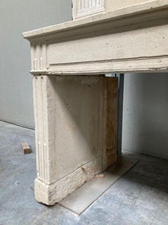 Exceptionnally large Trumeau Limestone Fireplace Mantel