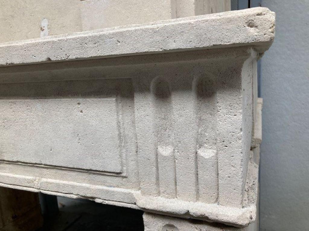 19th Century Exceptionnally large Trumeau Limestone Fireplace Mantel For Sale