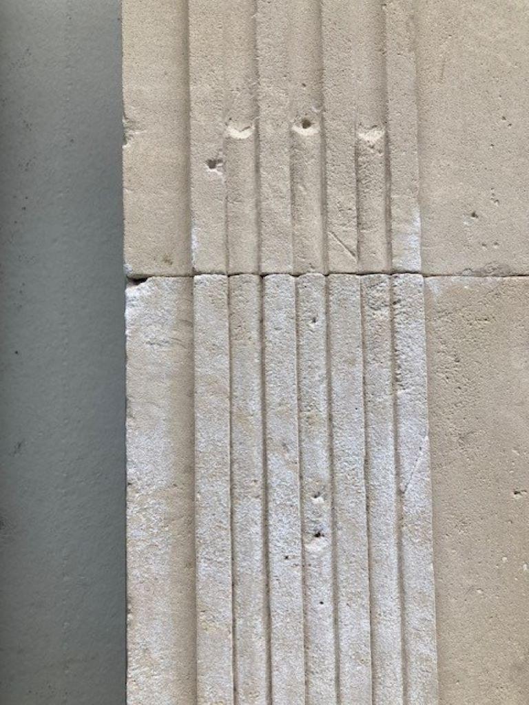 Exceptionnally large Trumeau Limestone Fireplace Mantel For Sale 2