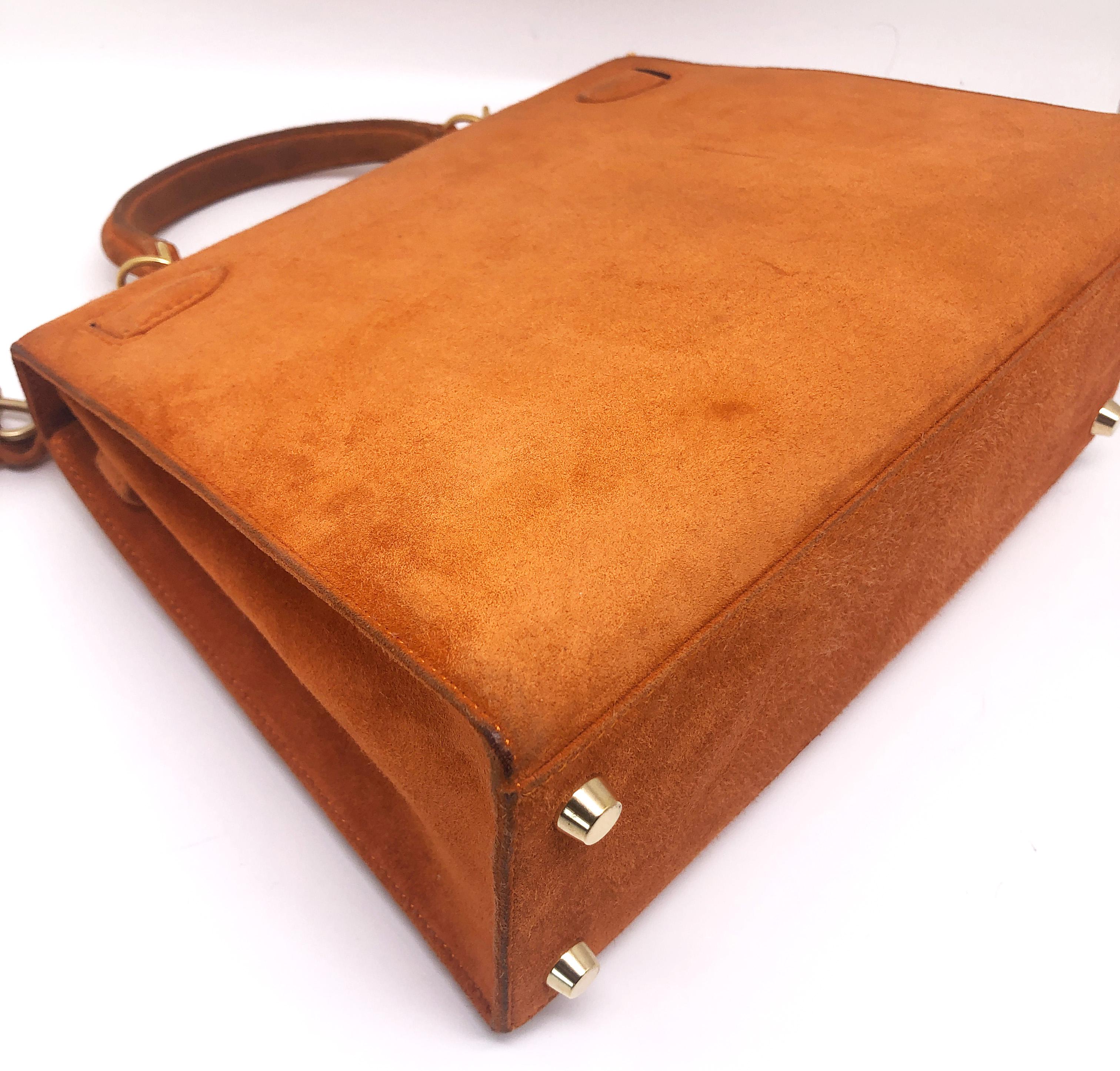 Exceptionnel sac à main Hermes Kelly 25 cm en veau Doblis  For Sale 13