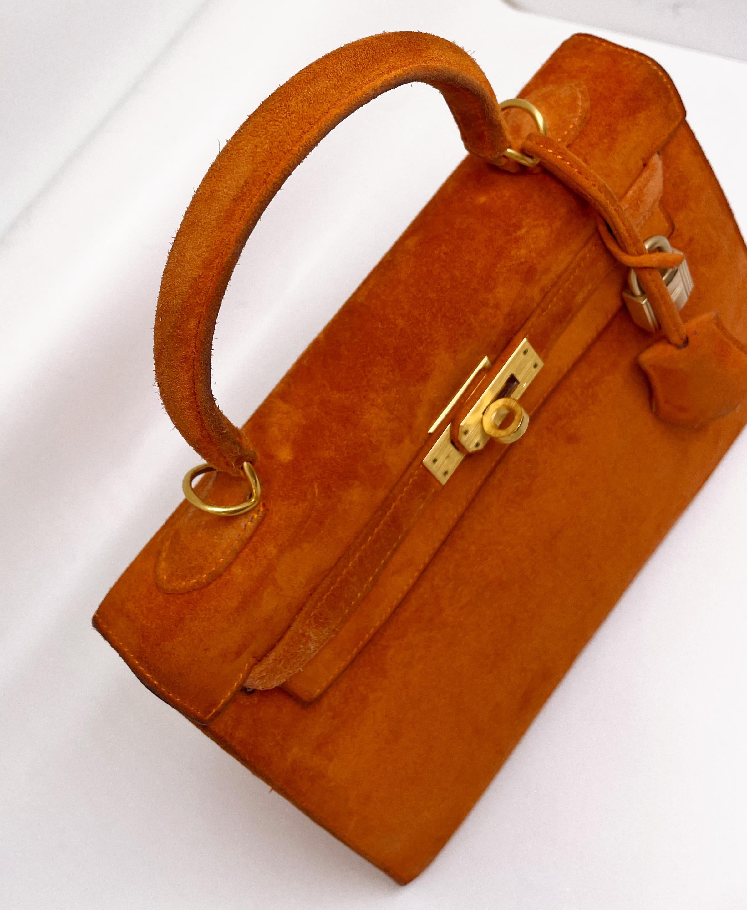 Exceptionnel sac à main Hermes Kelly 25 cm en veau Doblis  For Sale 1