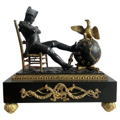 Exceptionnelle pendule de cheminée Napoléon "la veillée de Wagram"