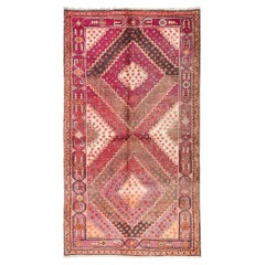 Tapis Khotan vintage d'inspiration artistique violet, gris et ivoire