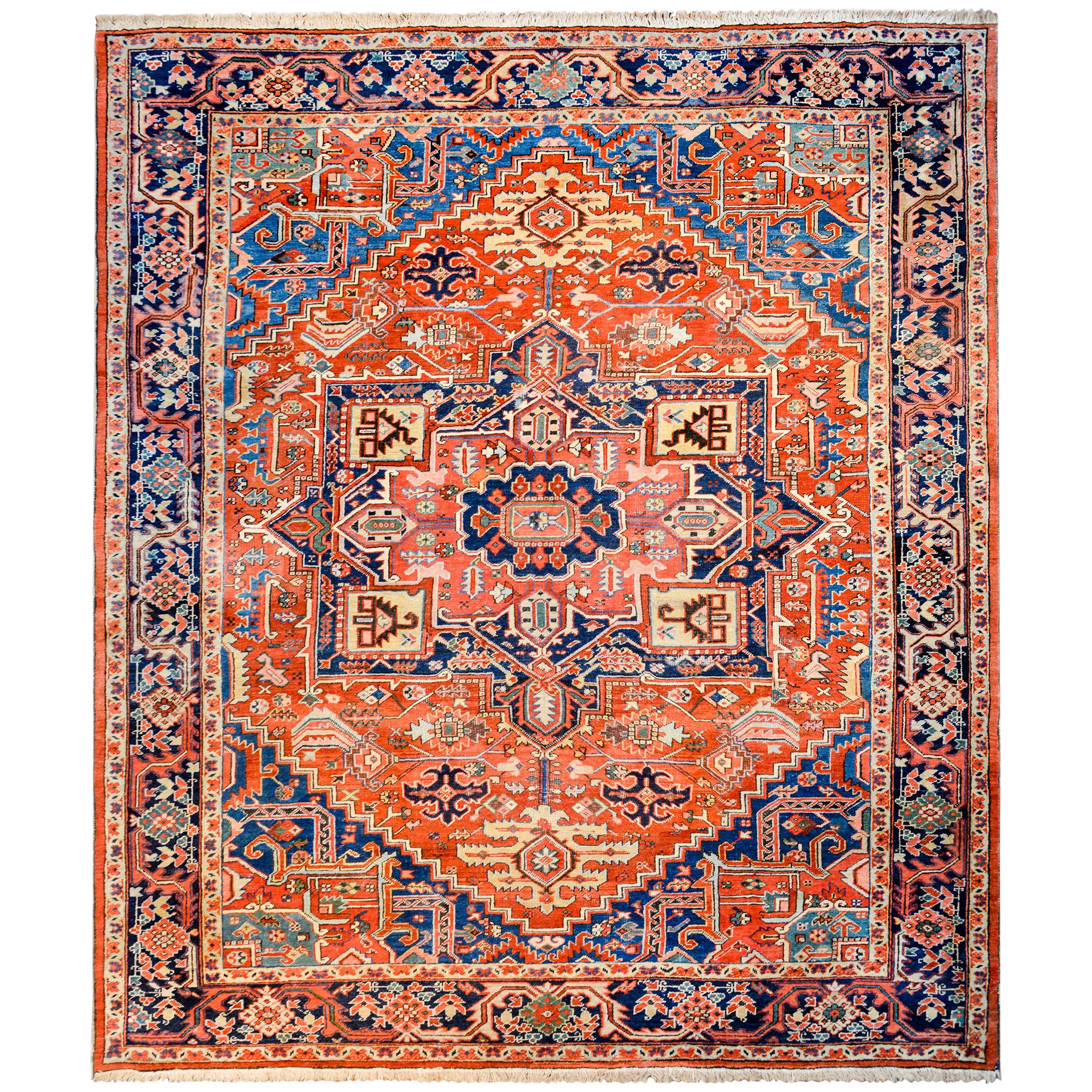 Exciting Early 20th Century Heriz Rug