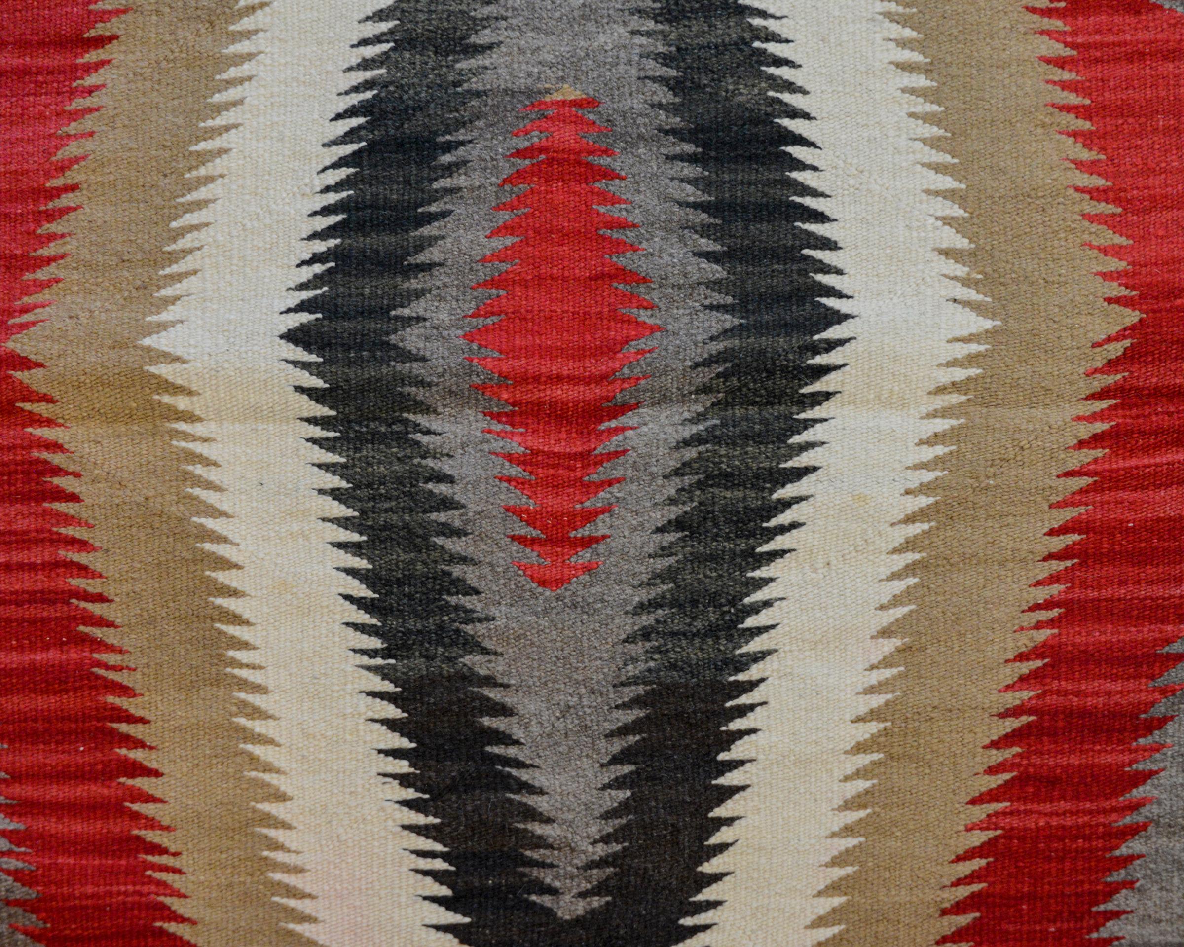 Vegetable Dyed Exciting Early 20th Century Navajo Rug