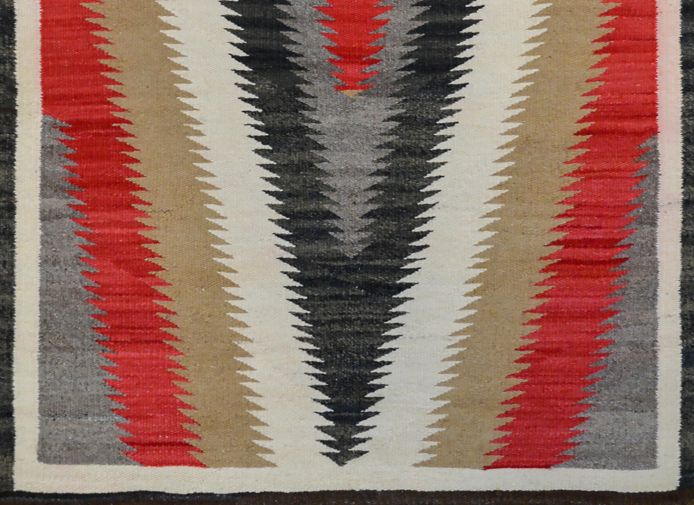 Mid-20th Century Exciting Early 20th Century Navajo Rug