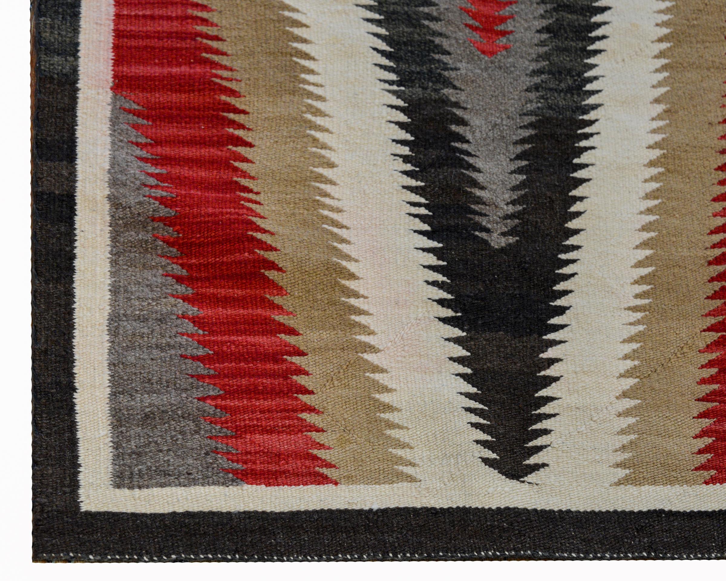 Wool Exciting Early 20th Century Navajo Rug