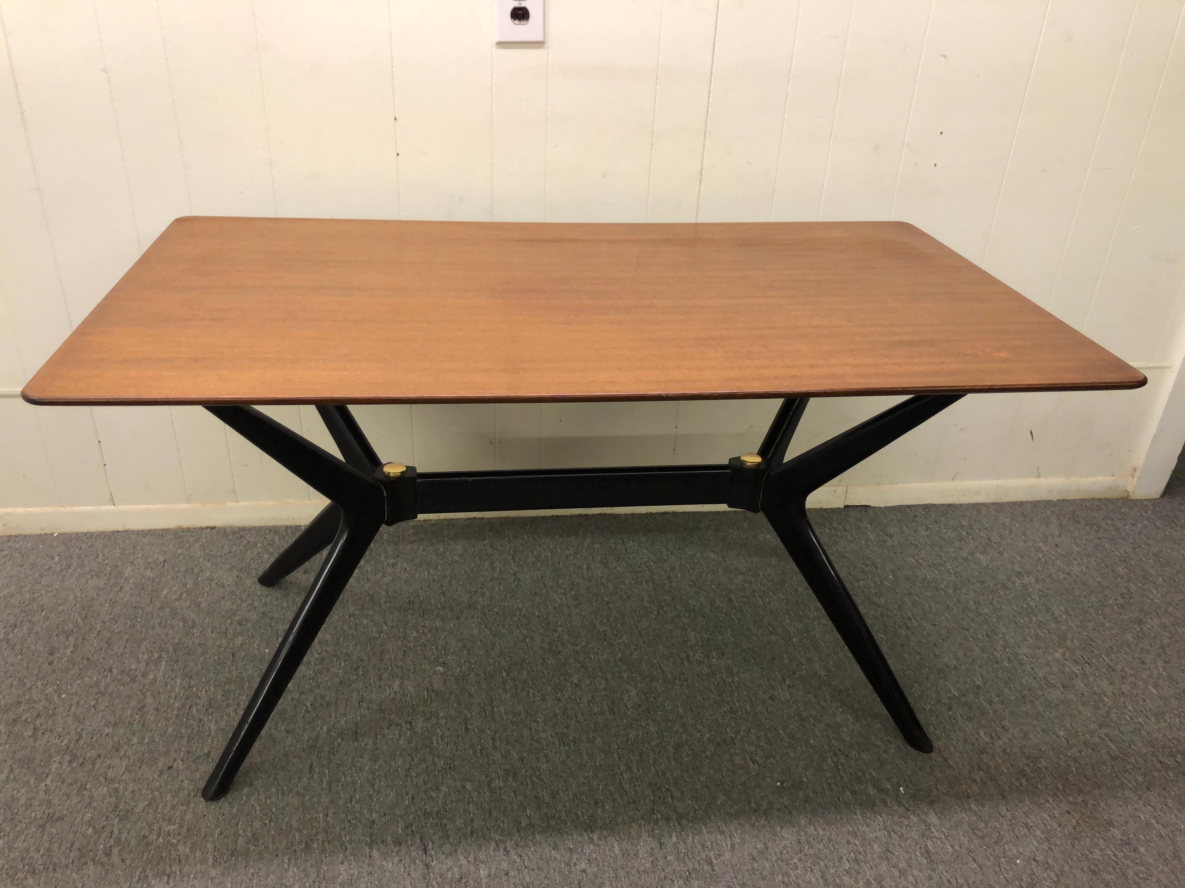 Exciting Ico Parisi Style Sculpted X Base Dining Table Mid Century Modern For Sale At 1stdibs