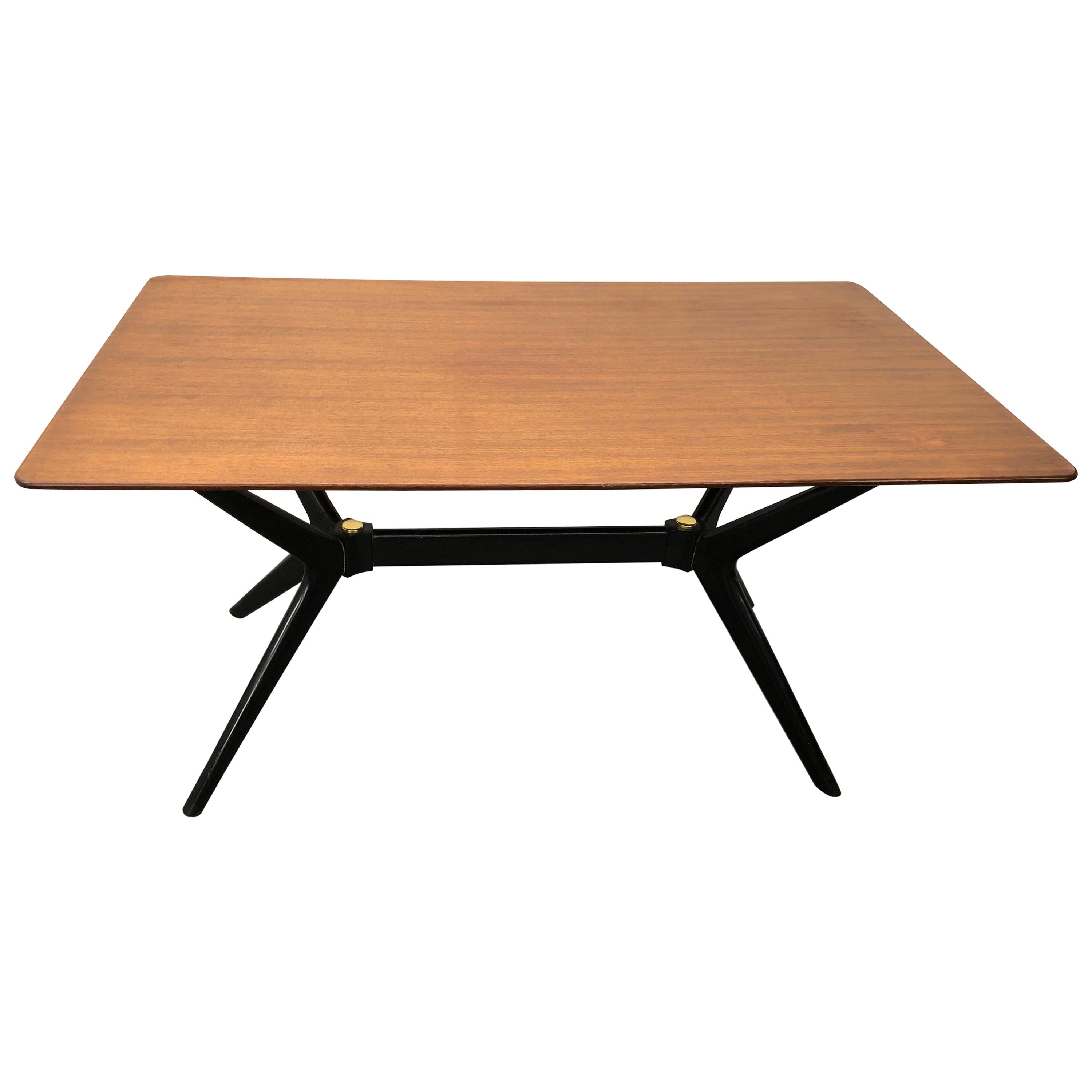 Italian Modern Organic Black Lacquer Base Dining Table at 1stDibs