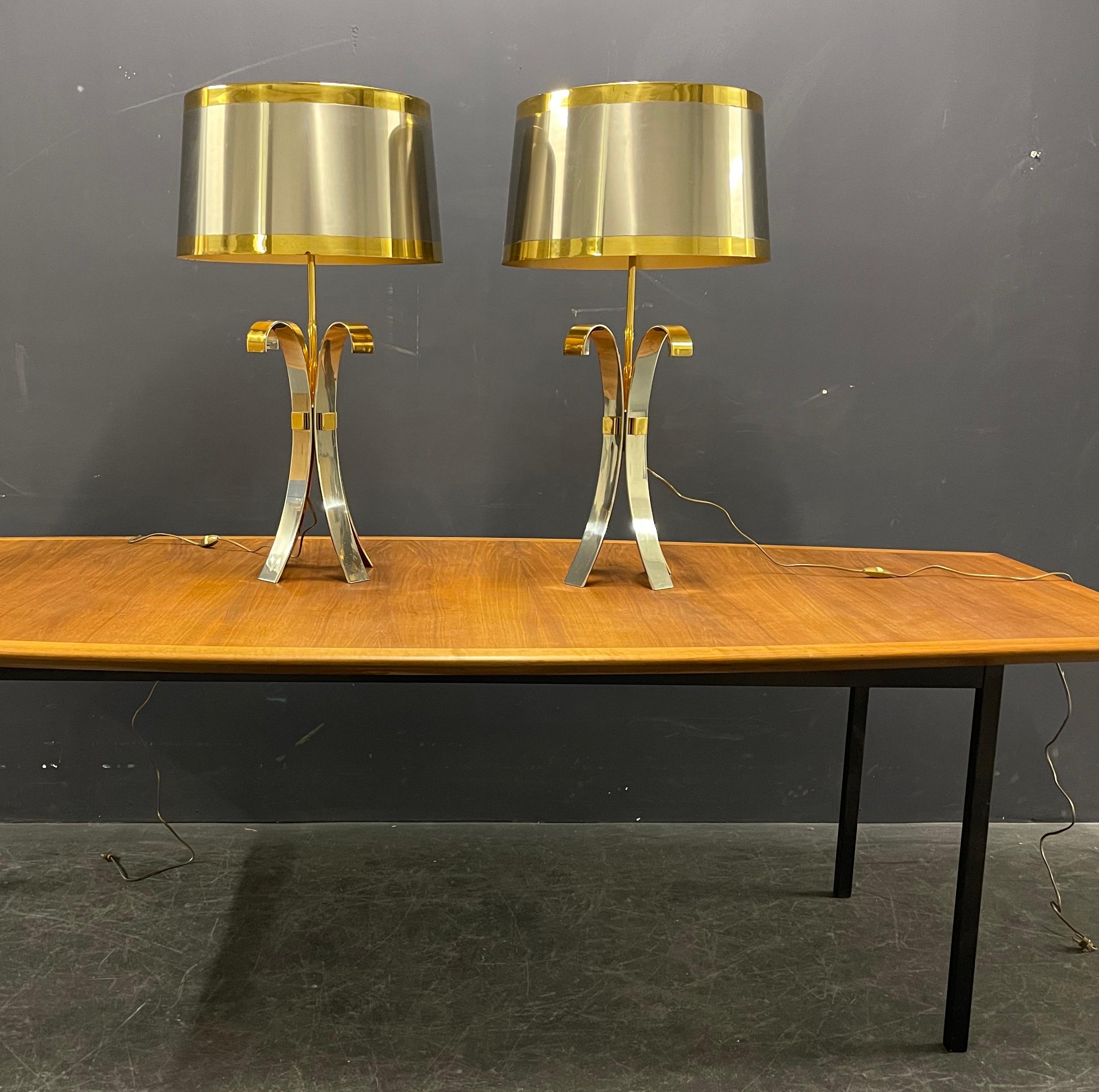 Rare and impressive table lamps / signed.
