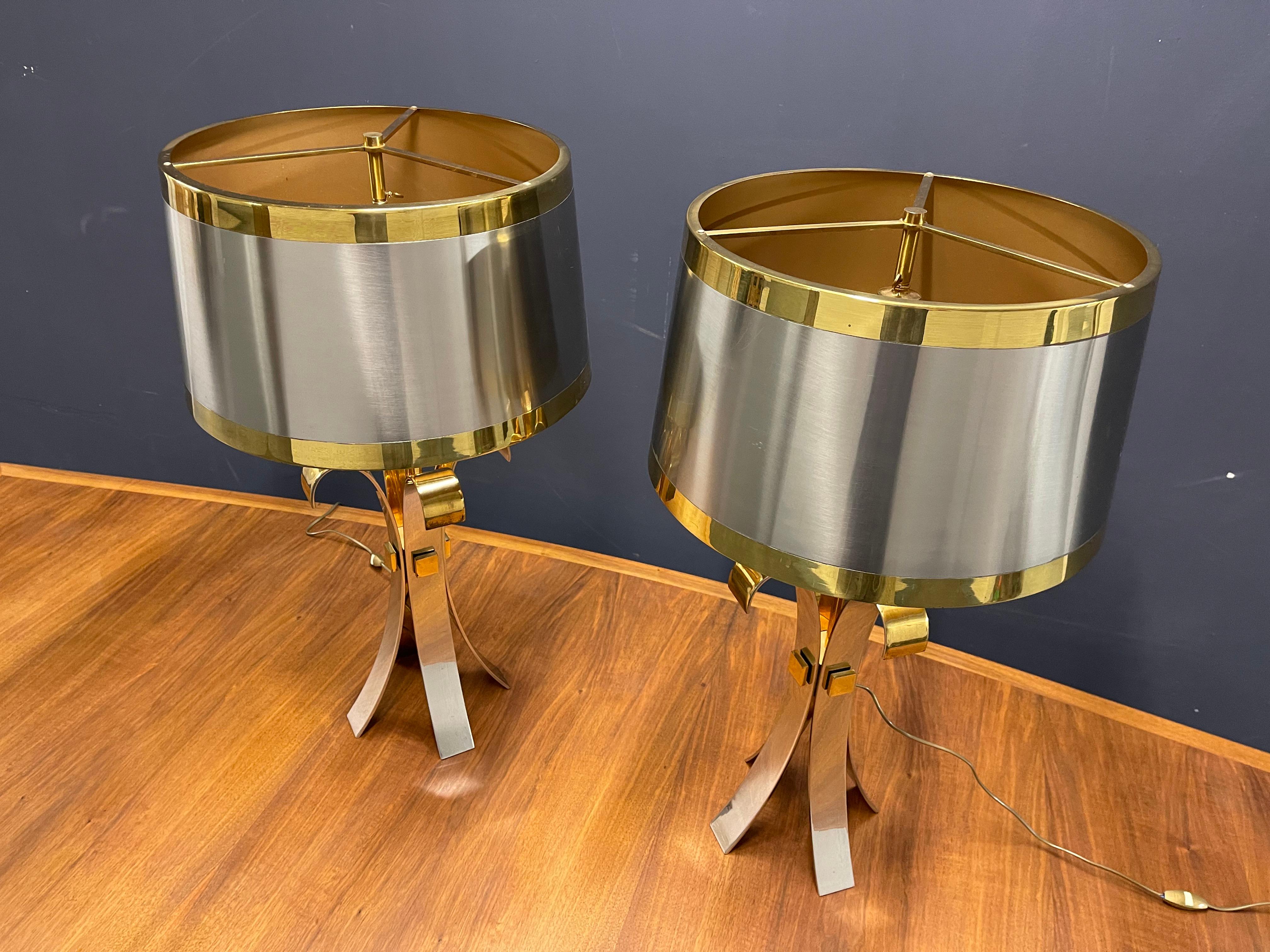Mid-20th Century Exciting Set of Two Maison Charles Table Lamps / Mod, Corolle For Sale