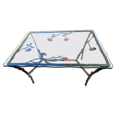 Exciting Silas Seandel Forged Steel Bronze Flower Dining Table Mid-Century