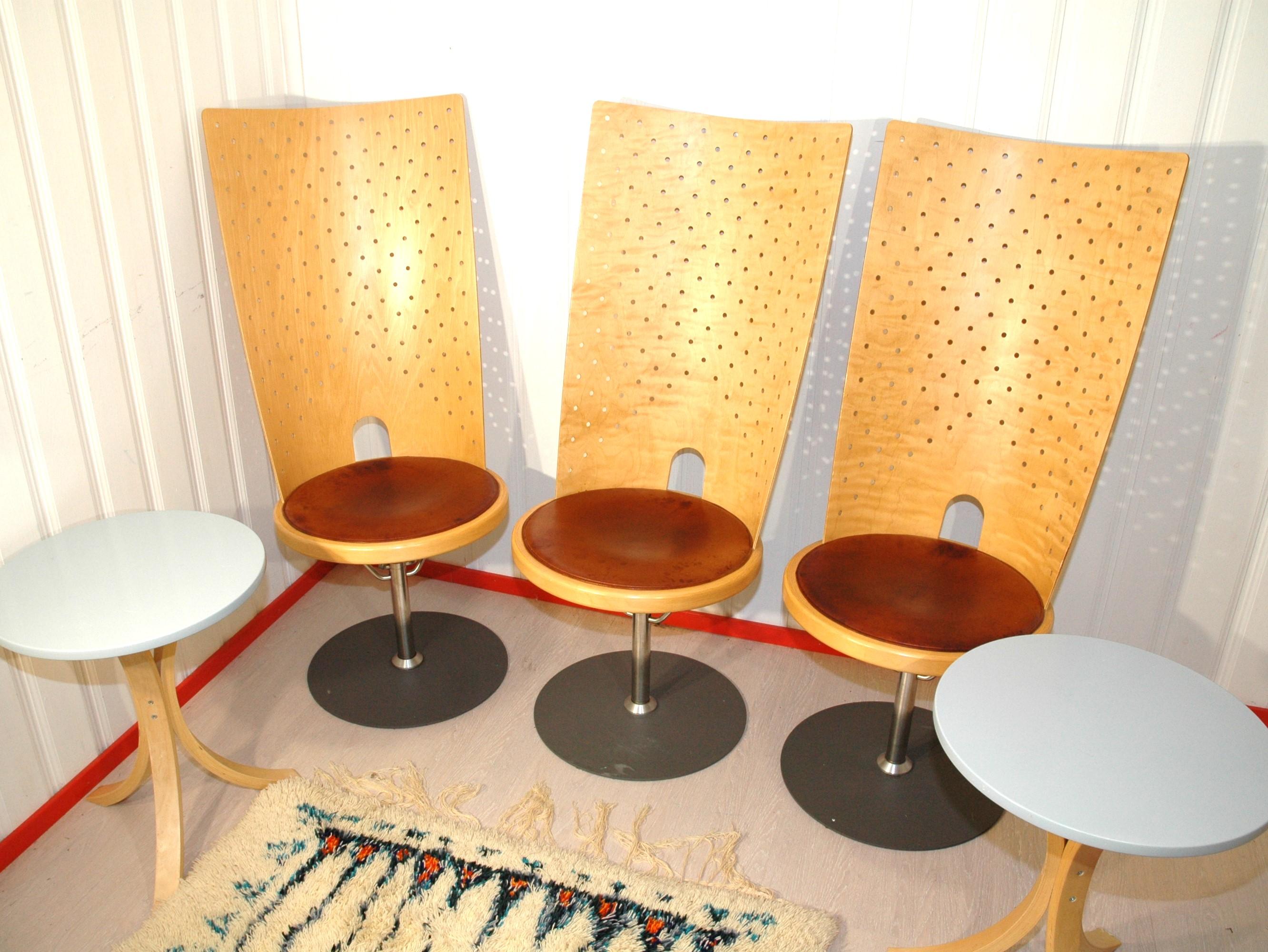Placage Am designs suédois de Börge Lindau - Chaise longue en set de 4 en vente