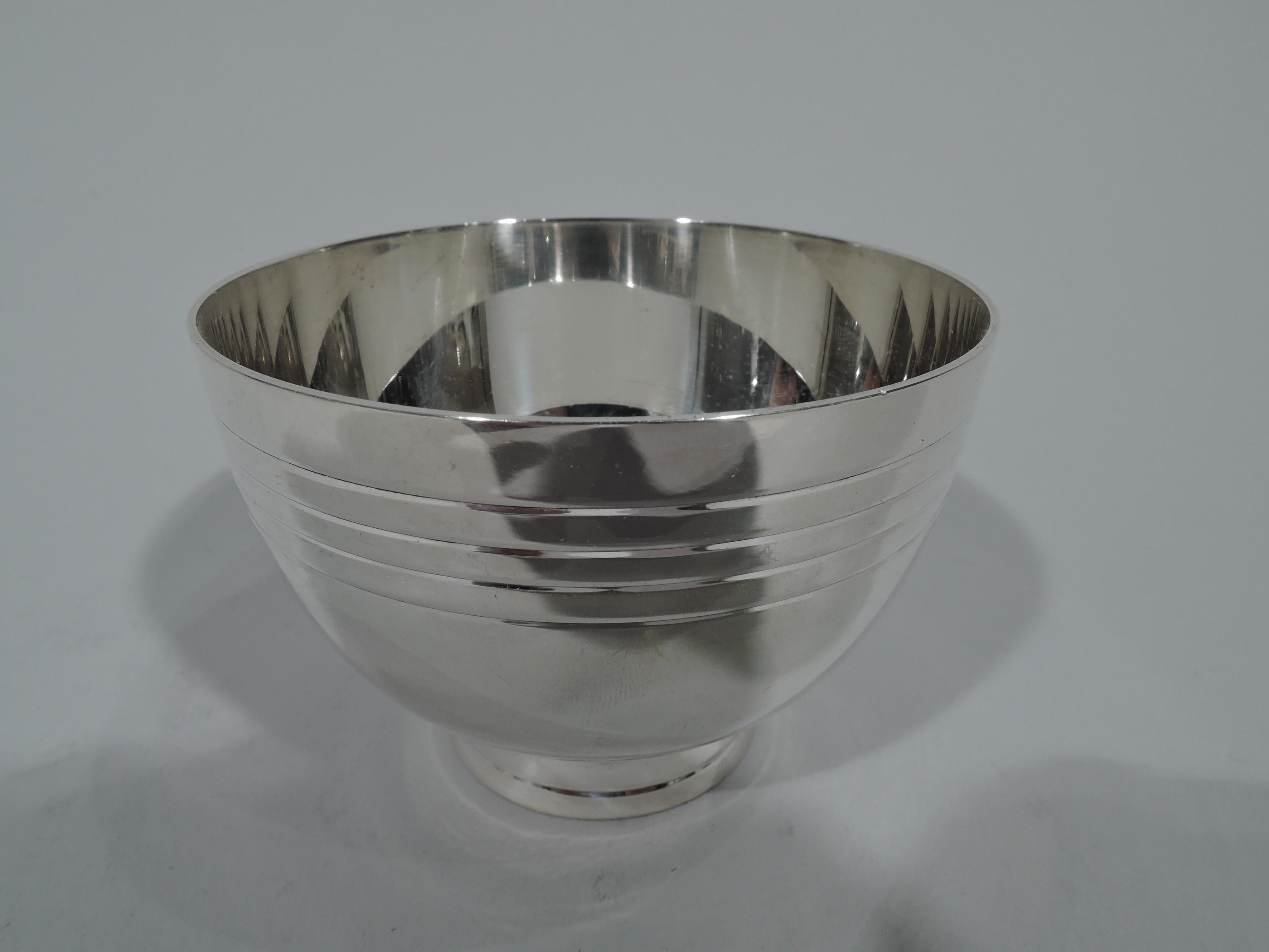 Exciting Tiffany Mid-Century Modern Sterling Silver Punch Bowl and Cups 1