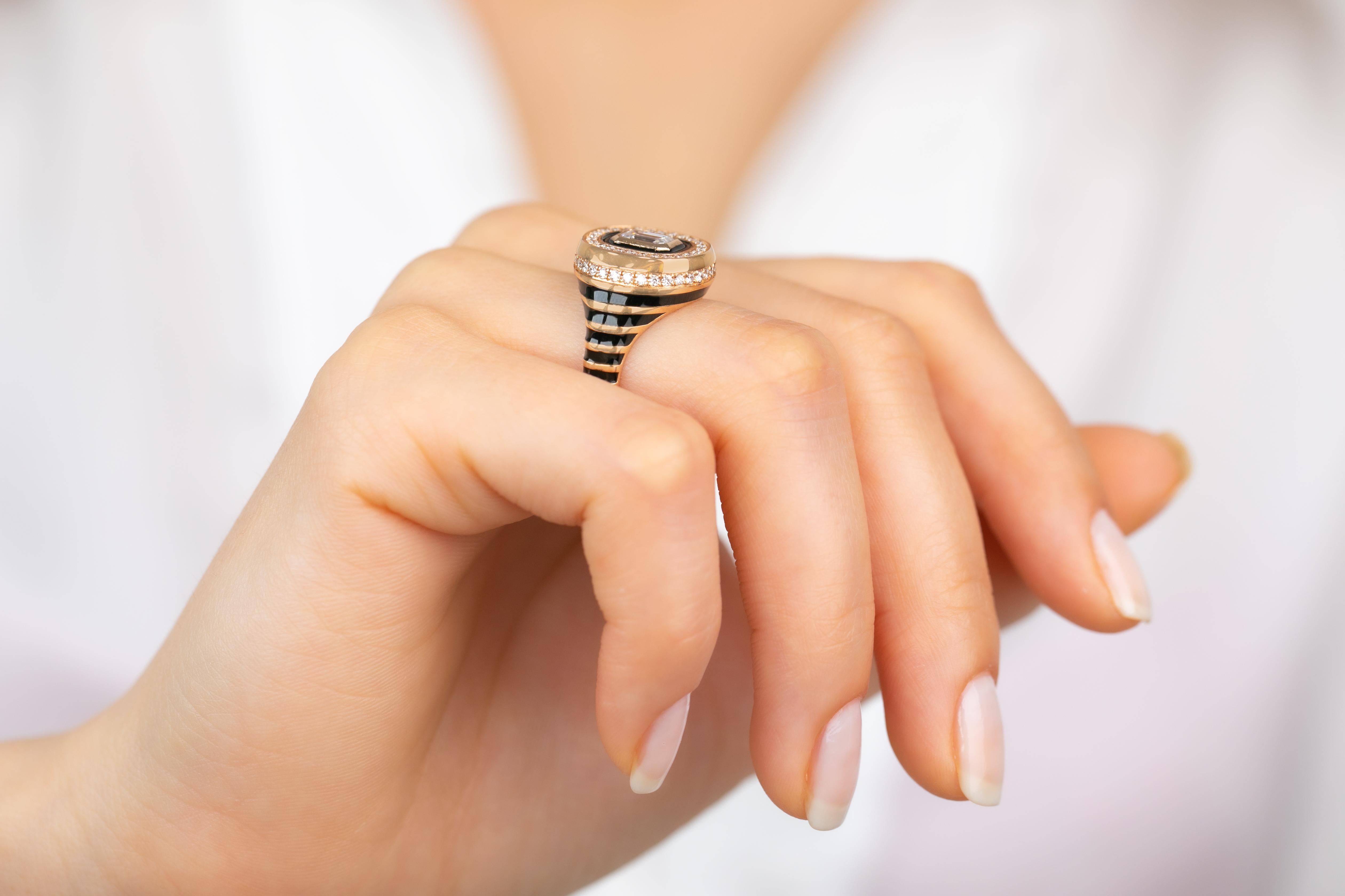 Exclusive 925 Sterling Silver Enamel Ring: Handmade Jewelry with a Distinctive D For Sale 12