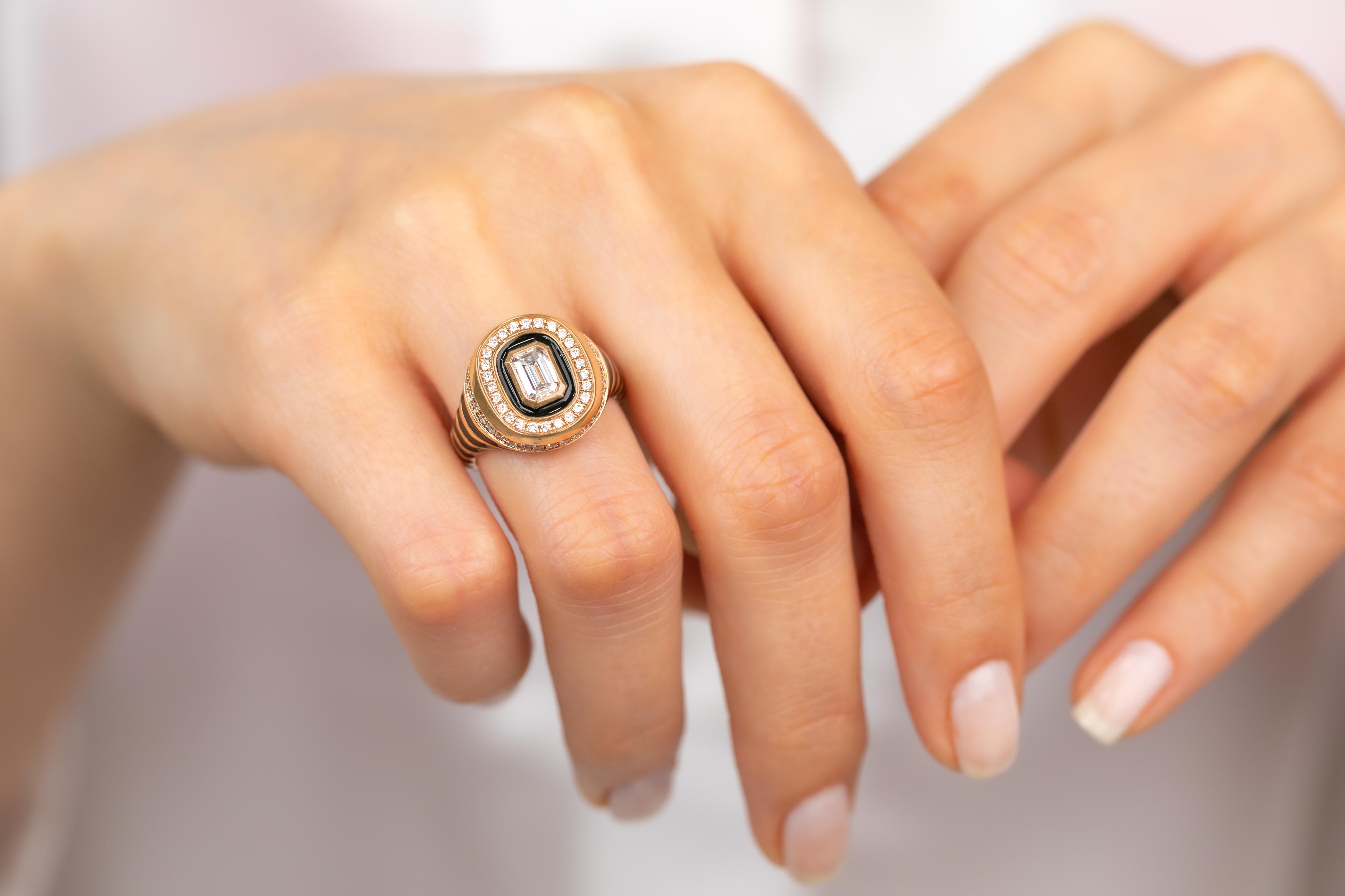 Oval Cut Exclusive 925 Sterling Silver Enamel Ring: Handmade Jewelry with a Distinctive D For Sale