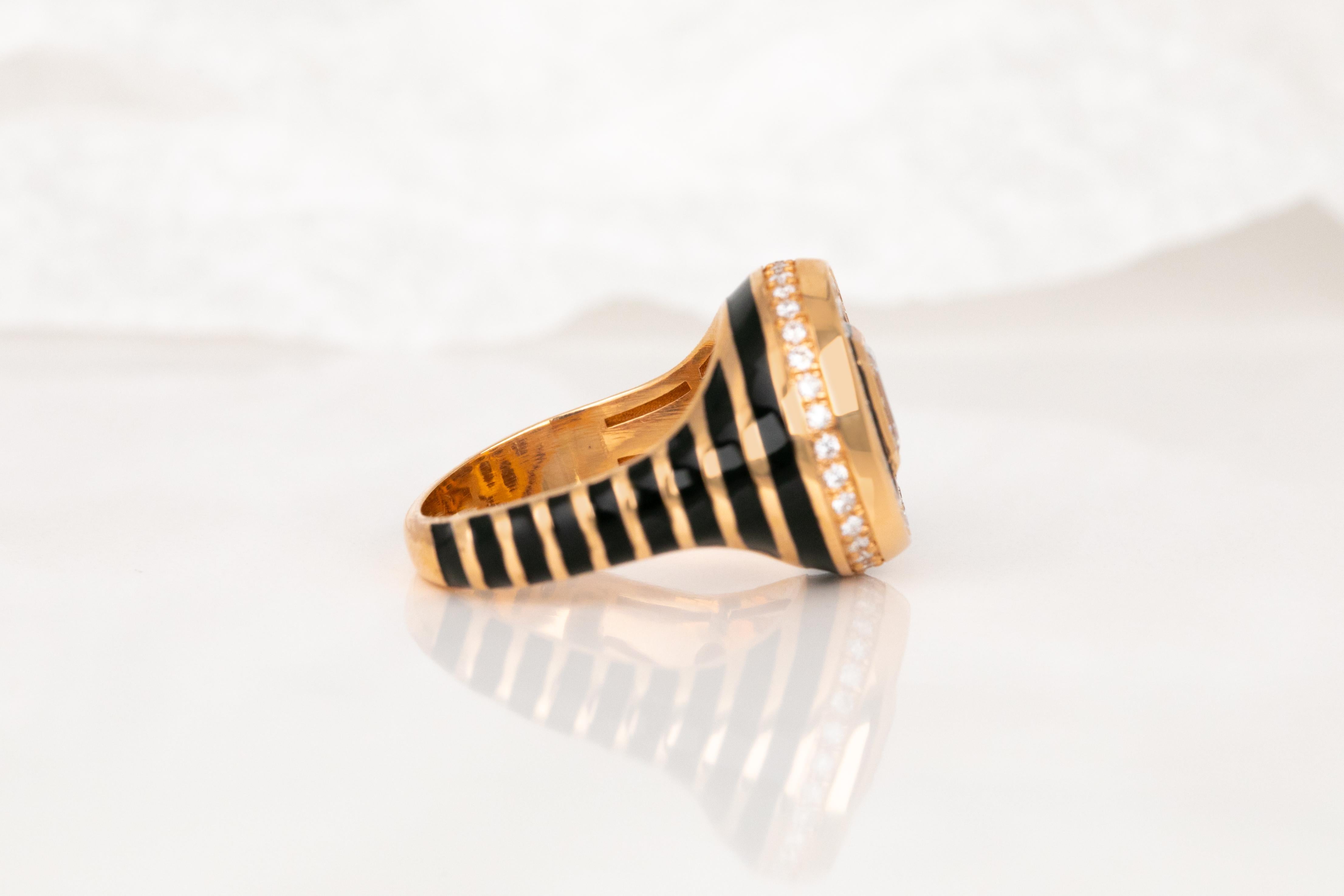 Women's or Men's Exclusive 925 Sterling Silver Enamel Ring: Handmade Jewelry with a Distinctive D For Sale